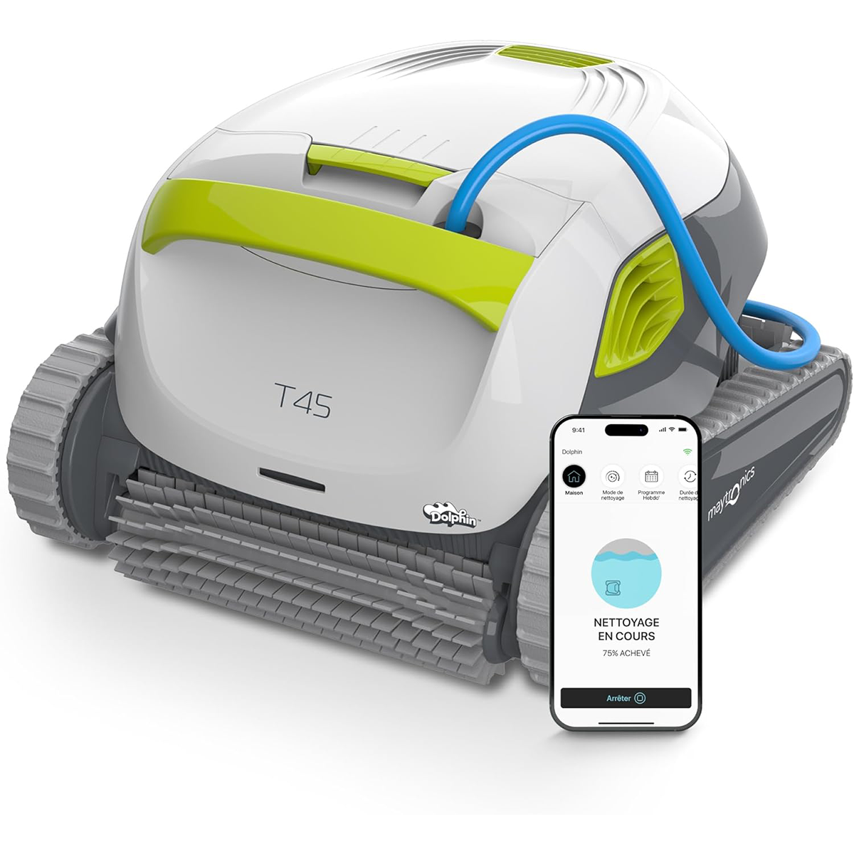 DOLPHIN T45 Electric Pool Cleaner Robot - Wall Cleaning, In-Ground Pool Up to 12 m, 3 Year Warranty