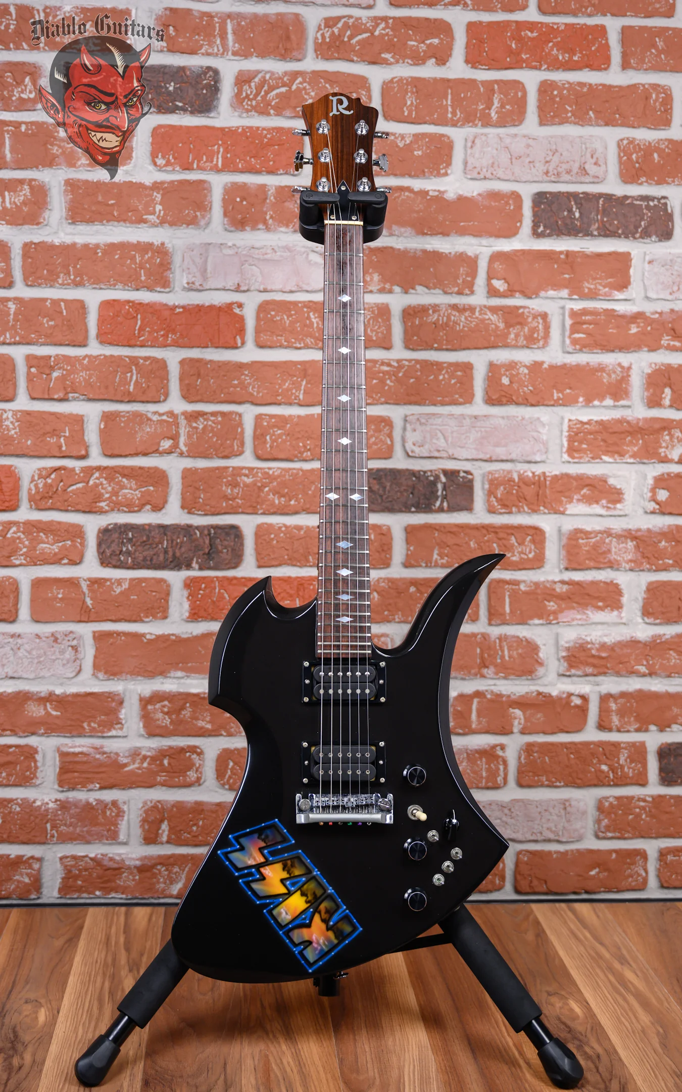 B.C. Rich Limited Edition Mockingbird Standard Kiss Animalize Tour Promotion Black with Kiss Graphic 1983 w/OHSC