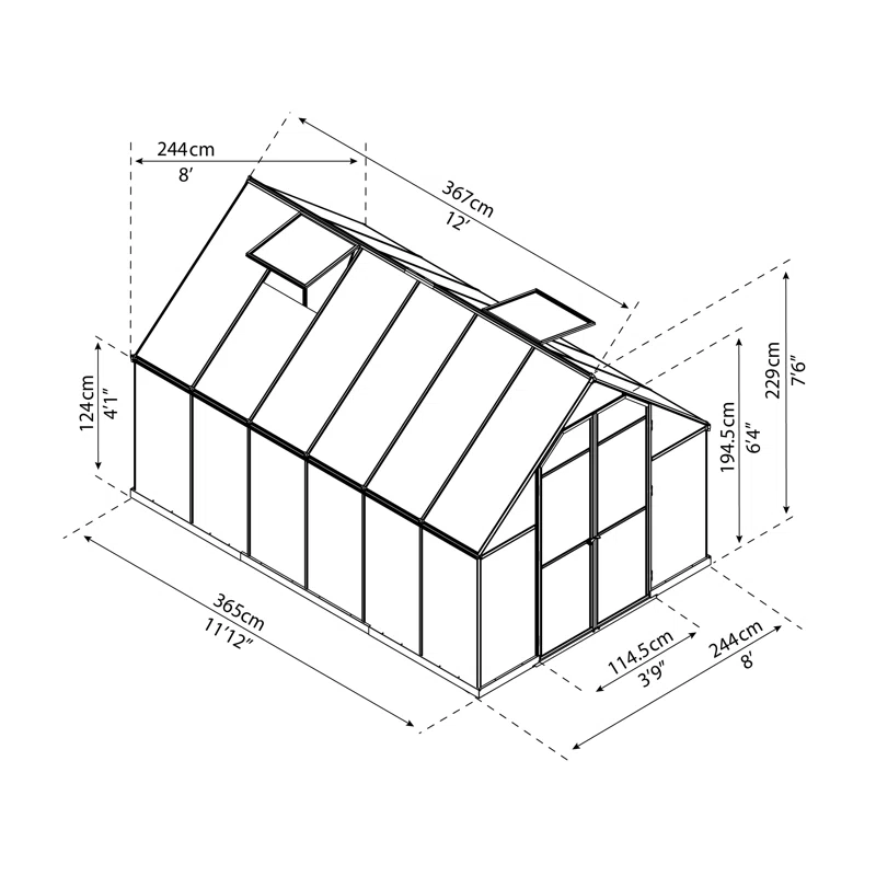 Palram - Canopia Essence 95.4 in W Hobby Greenhouse  ( 91