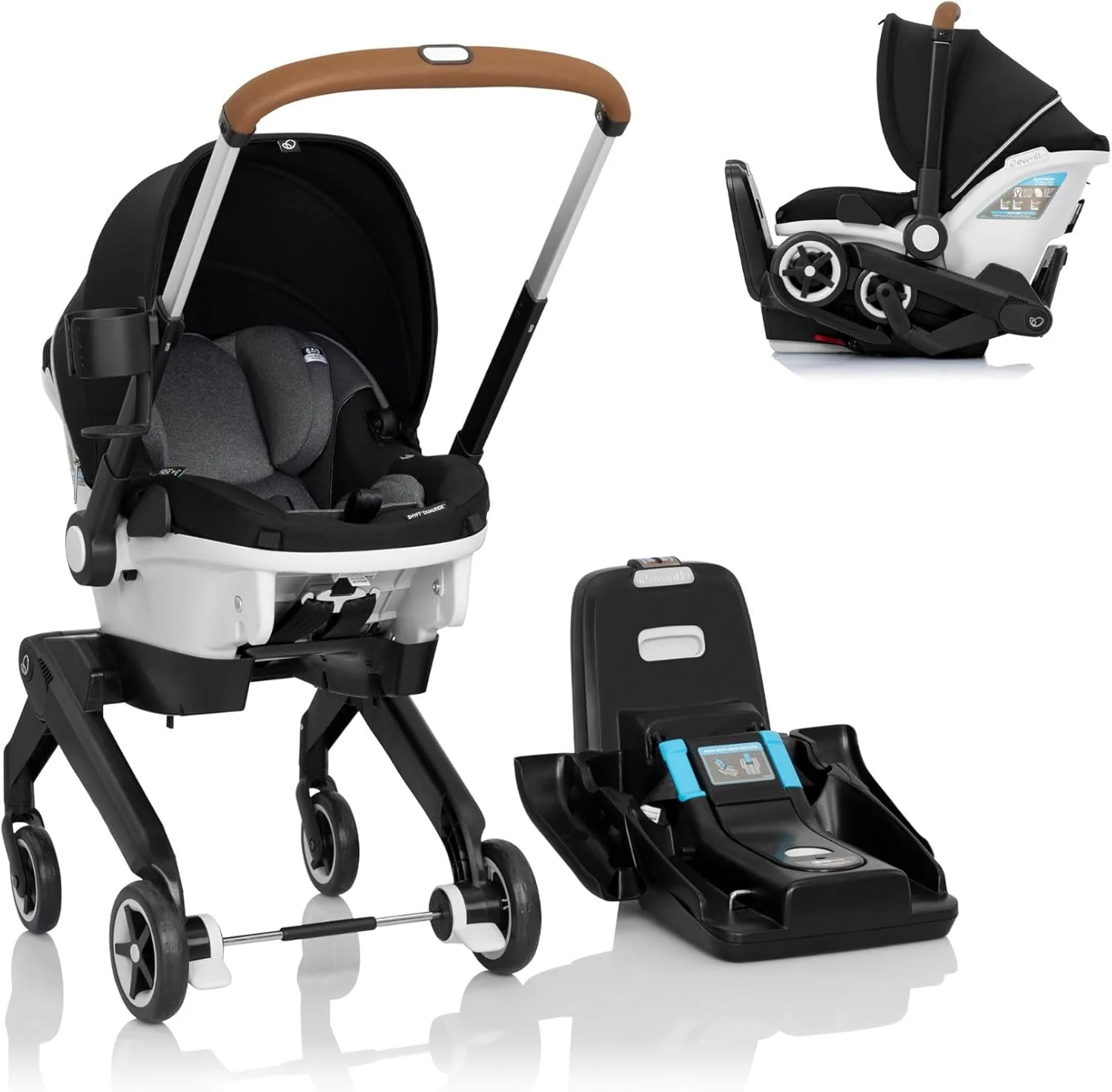 Gold Shyft DualRide with Carryall Storage Infant Car Seat and Stroller Combo (Moonstone Gray)