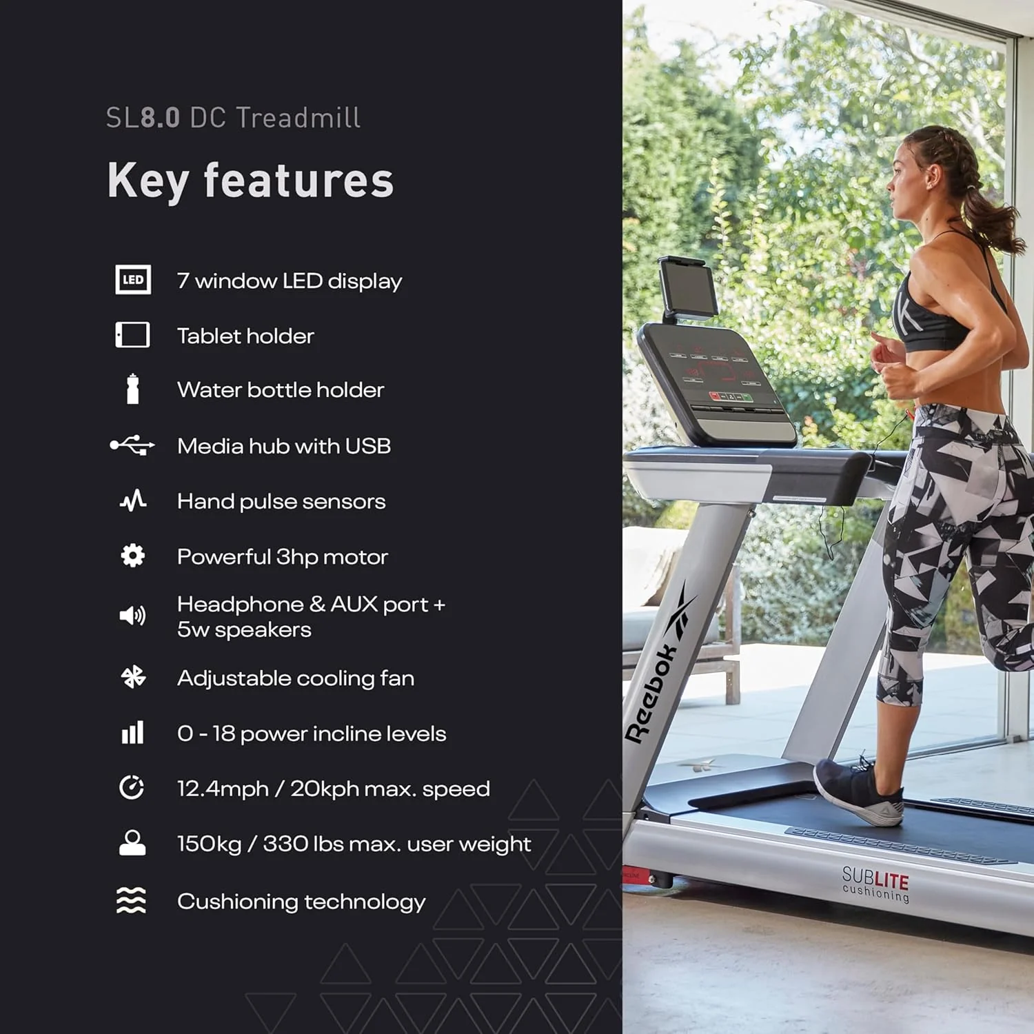 Reebok SL8.0 Treadmill (DC) - 120V