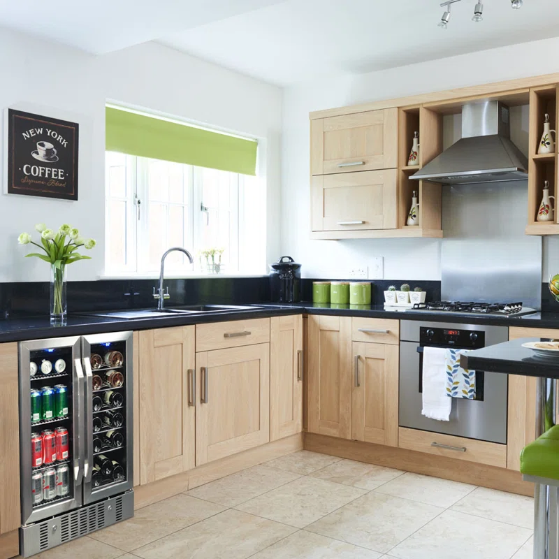 Newair 24” Built-in Dual Zone 18 Bottle and 58 Can Wine and Beverage Fridge in Stainless Steel