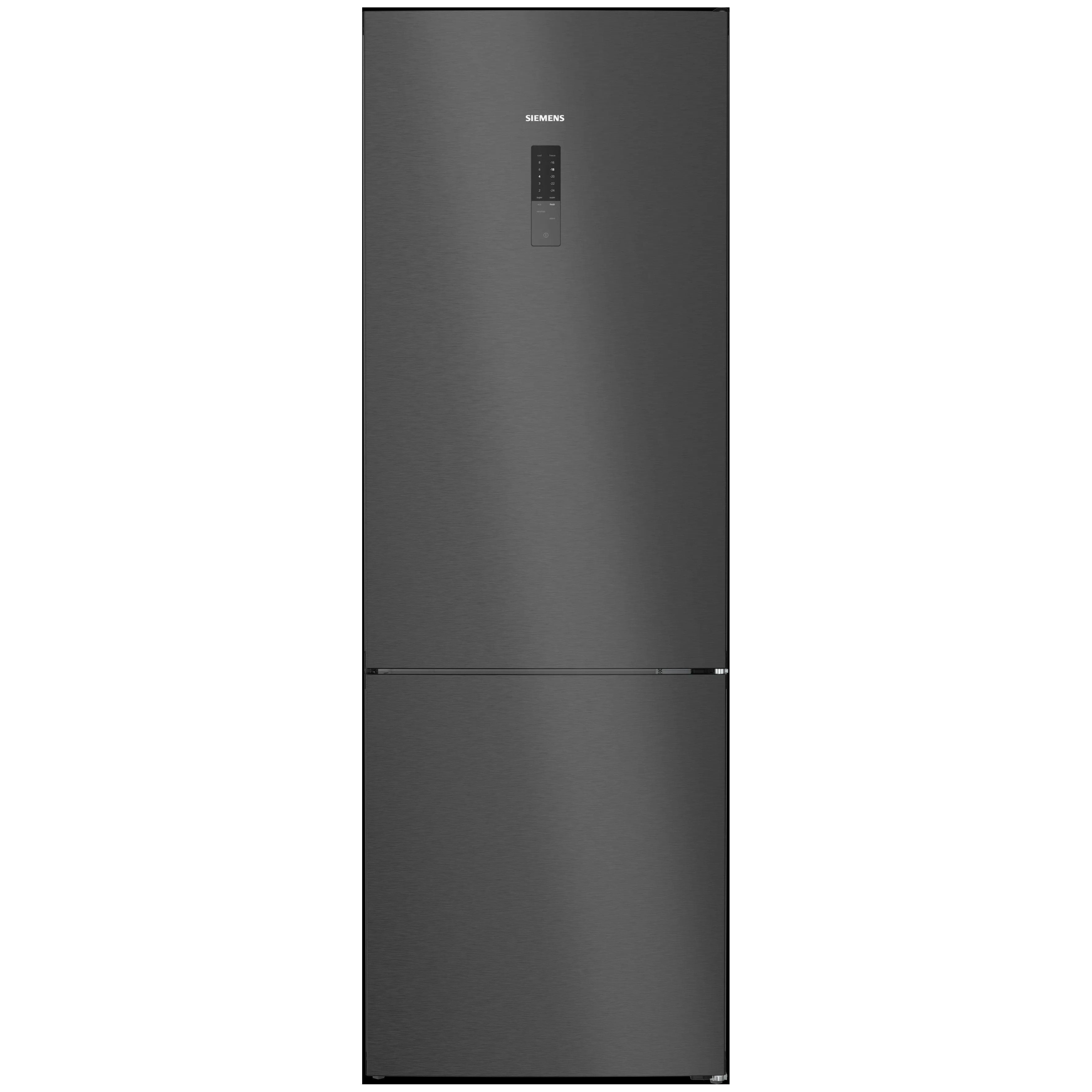 SIEMENS KG49NXXCF iQ300 Free-standing fridge-freezer with freezer at bottom 203 x 70 cm Brushed black steel antiFingerprint. Total noFrost