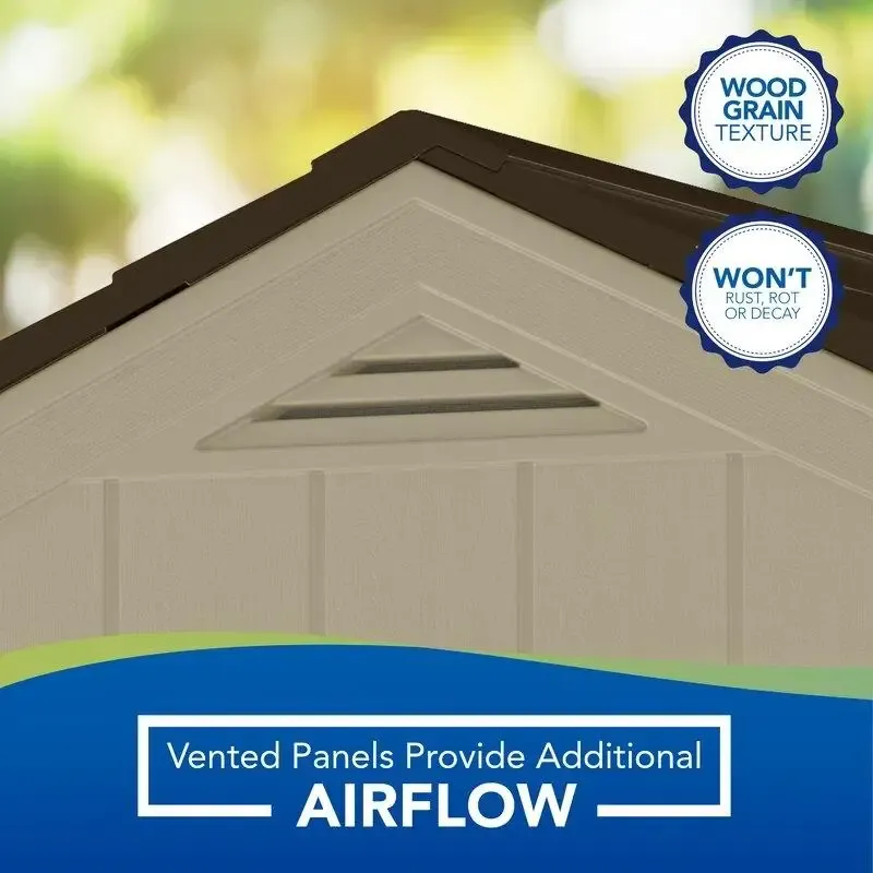 6'3" wide x 5'6" deep resin storage shed