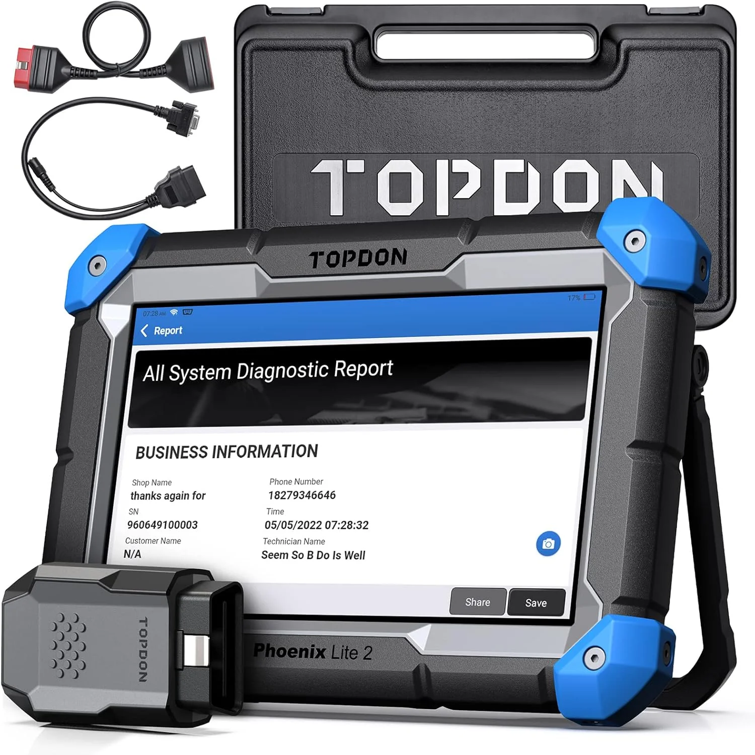 TOPDON Phoenix Lite 2 Bidirectional Scan Tool, OBD2 Scanner, Function as AD900BT AD900 Lite, ECU Coding, Wireless Automotive Diagnostic Scanner, 34+ Reset Services, FCA AutoAuth, 2 Years Free Update