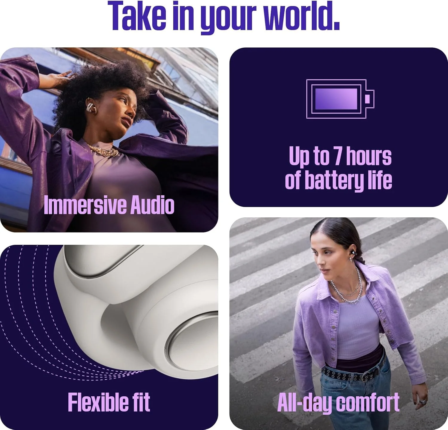 Bose Ultra Open Earbuds - Bluetooth Open Ear Earbuds with OpenAudio for Awareness, Clip-On Design for Comfort, Water Resistant, Up to 48 Hrs of Playtime, Black