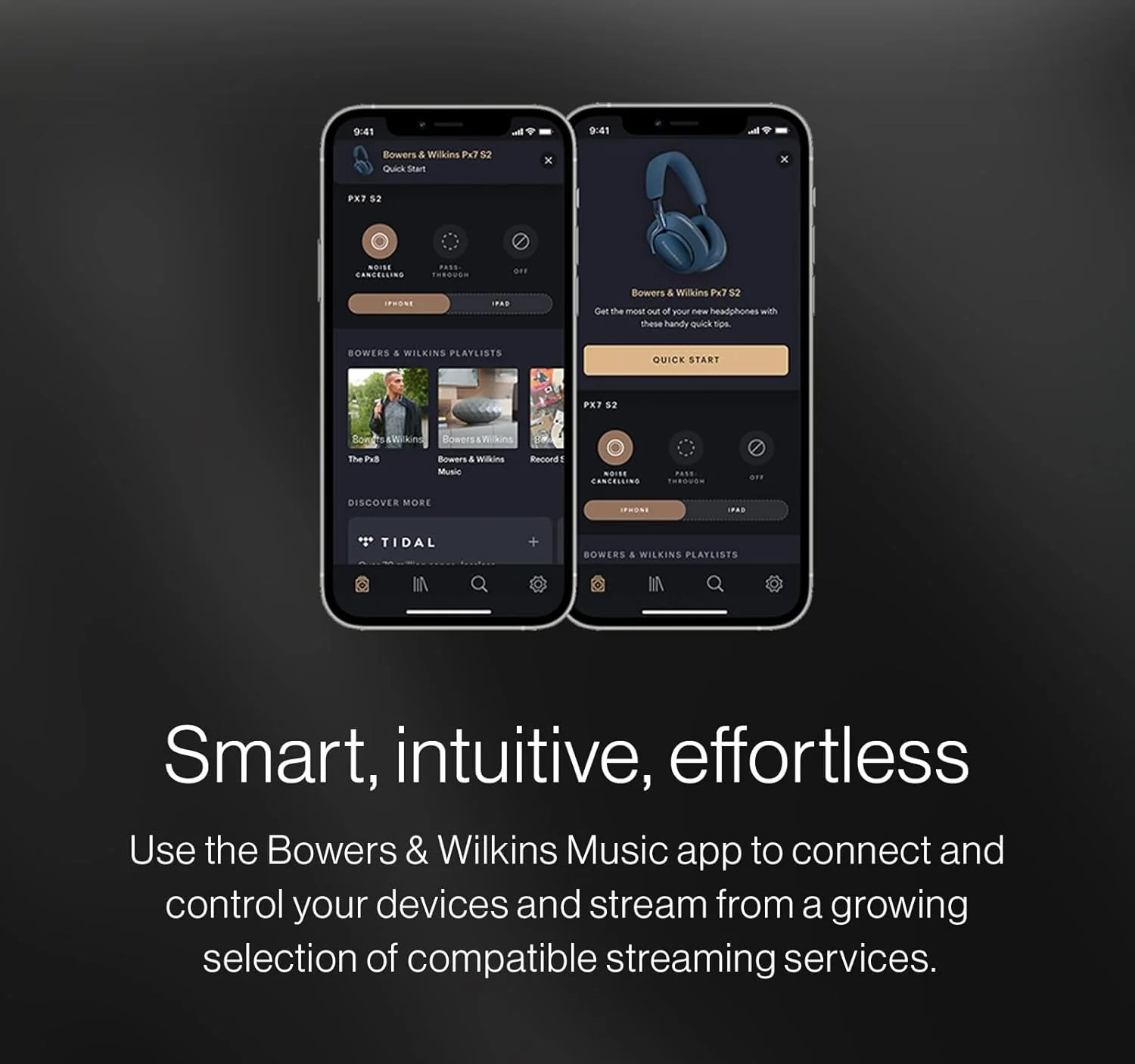 Bowers & Wilkins Px7 S2e Over-Ear Headphones - Enhanced Noise Cancellation & Transparency Mode, Crystal-Clear Calls, Bluetooth, 30-Hour Playback, Cloud Grey