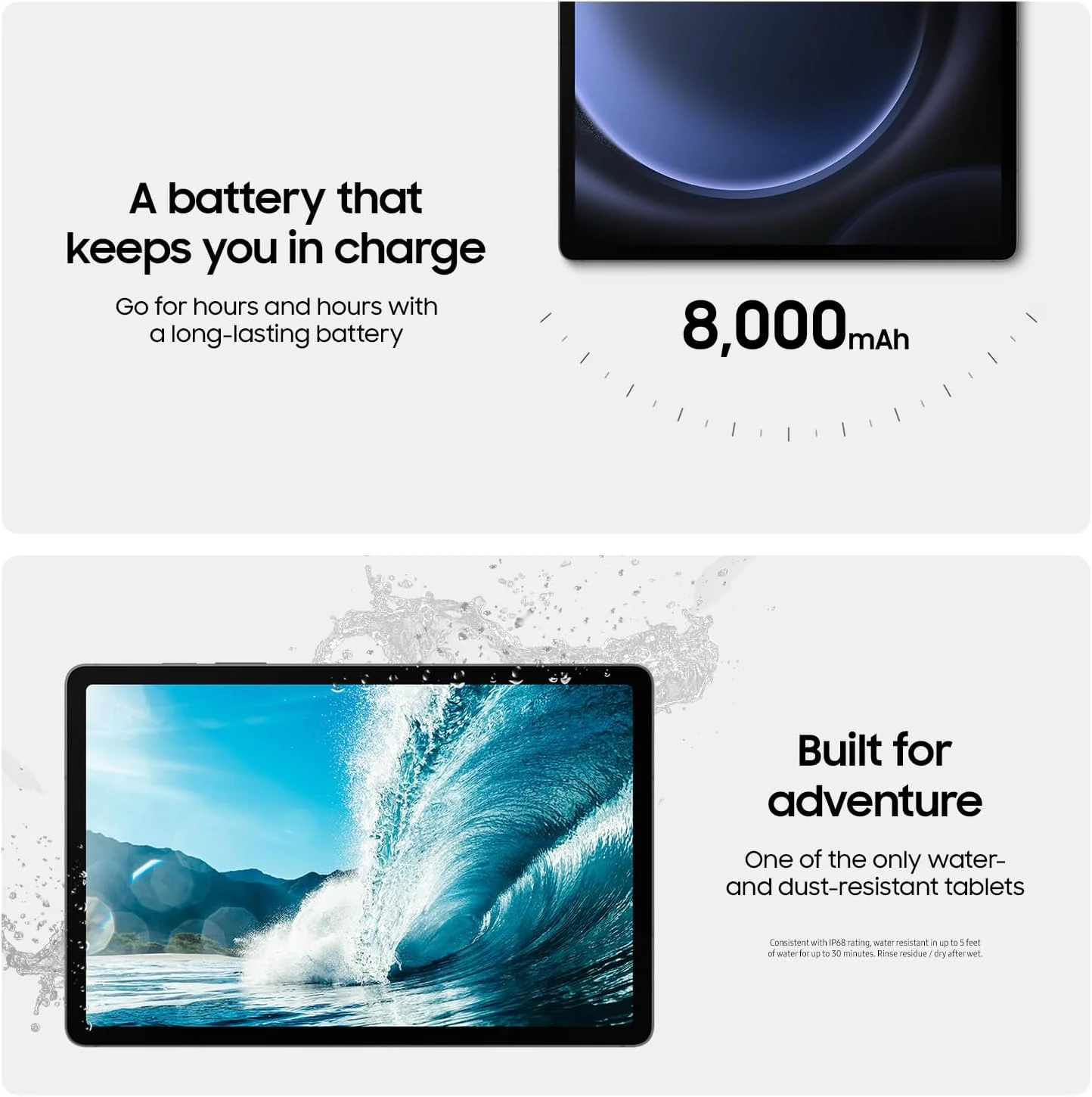 Samsung Galaxy Tab S9 FE 10.9” 128GB WiFi Android Tablet, Large Display, Long Battery Life, Powerful Processor, S Pen, 8MP Camera,Lightweight Durable Design,Expandable Storage,Silver