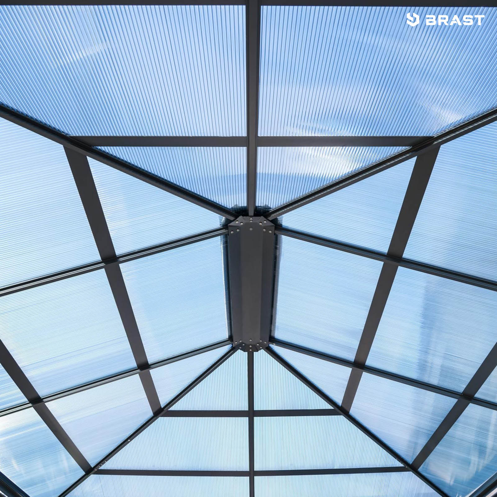 BRAST Alu-Pavillon PREMIUM 3,6x4,8m beige inkl. LEDs