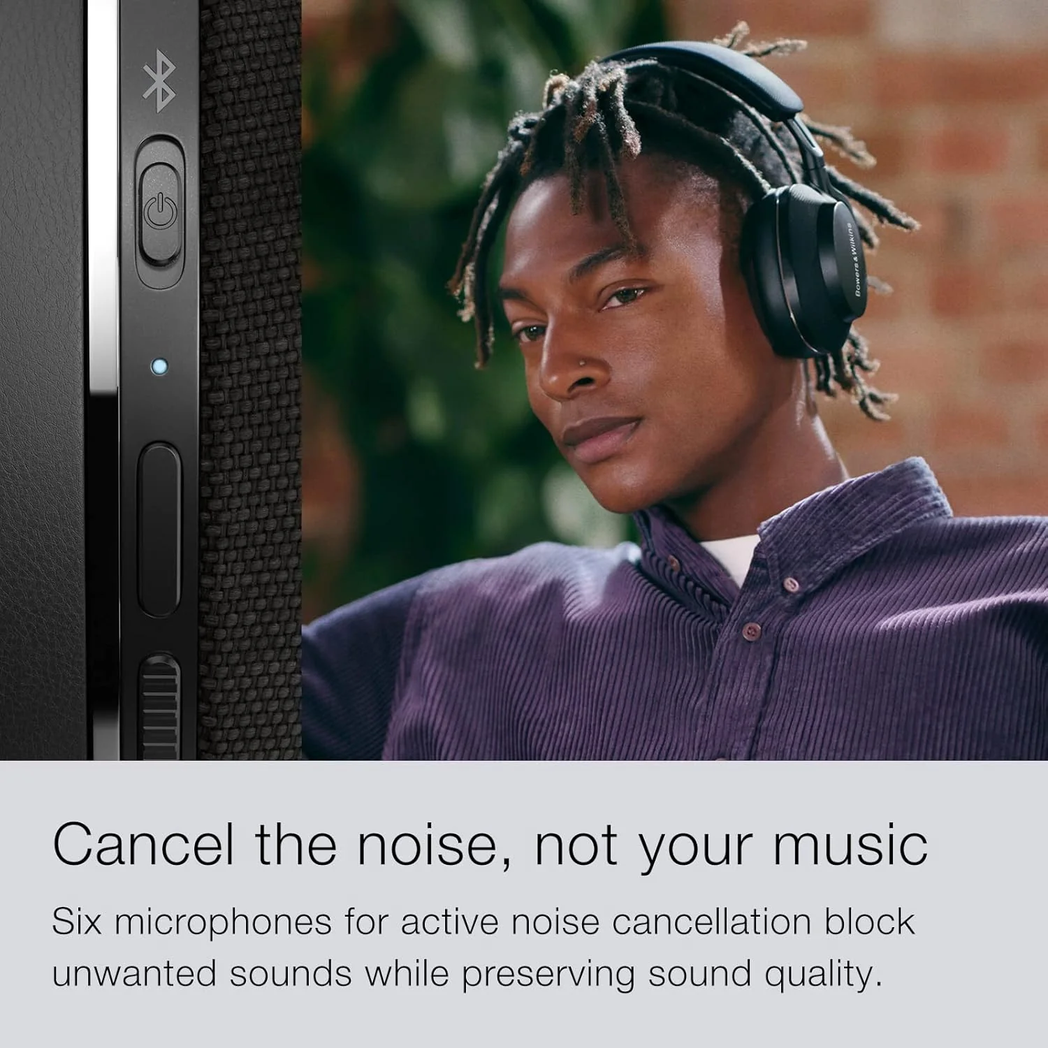 Bowers & Wilkins Px7 S2 Over-Ear Headphones - Advanced Noise Cancellation, Technical Fabrics, 30-Hour Battery Life, 15-Min Quick Charging, Black