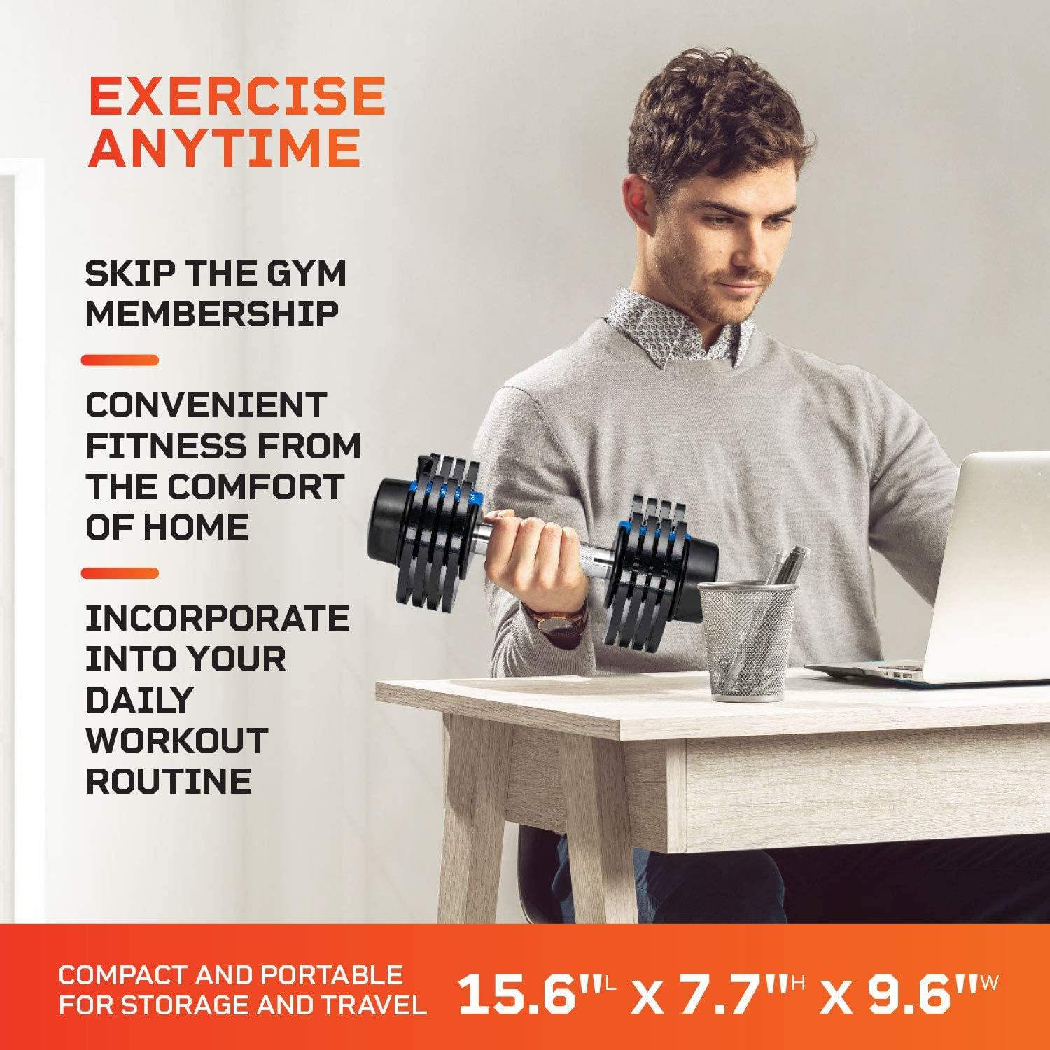 Lifepro Adjustable Dumbbell 25lb (5lb, 10lb, 15lb, 20lb, 25lb). 5-in-1 Dumbbells Adjustable Weights for Men and Women. Dumbbell Adjustable Free Weights Plates and Rack.Dumbbells Set of 2.