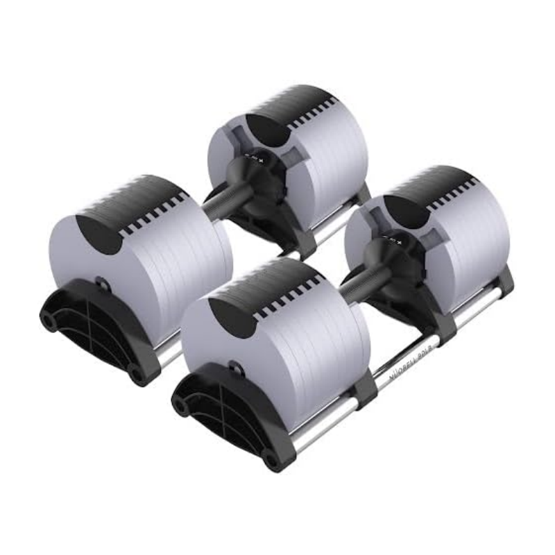 NUOBELL Adjustable Dumbbells Pair 5-80 lbs : the Adjustable Dumbbell Set to Replace 16 Sets of Dumbbells.