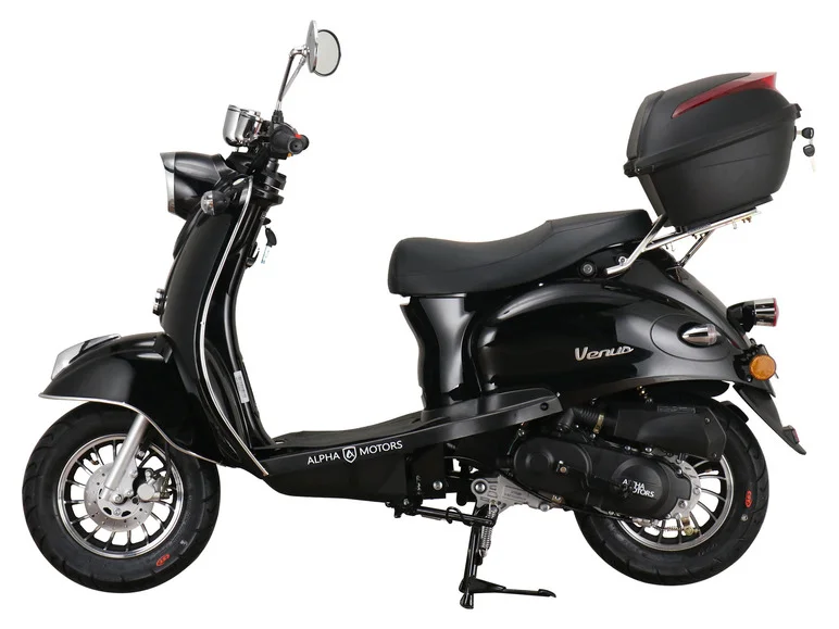 Moped scooter Venus 50 cc EURO 5 black incl. top case