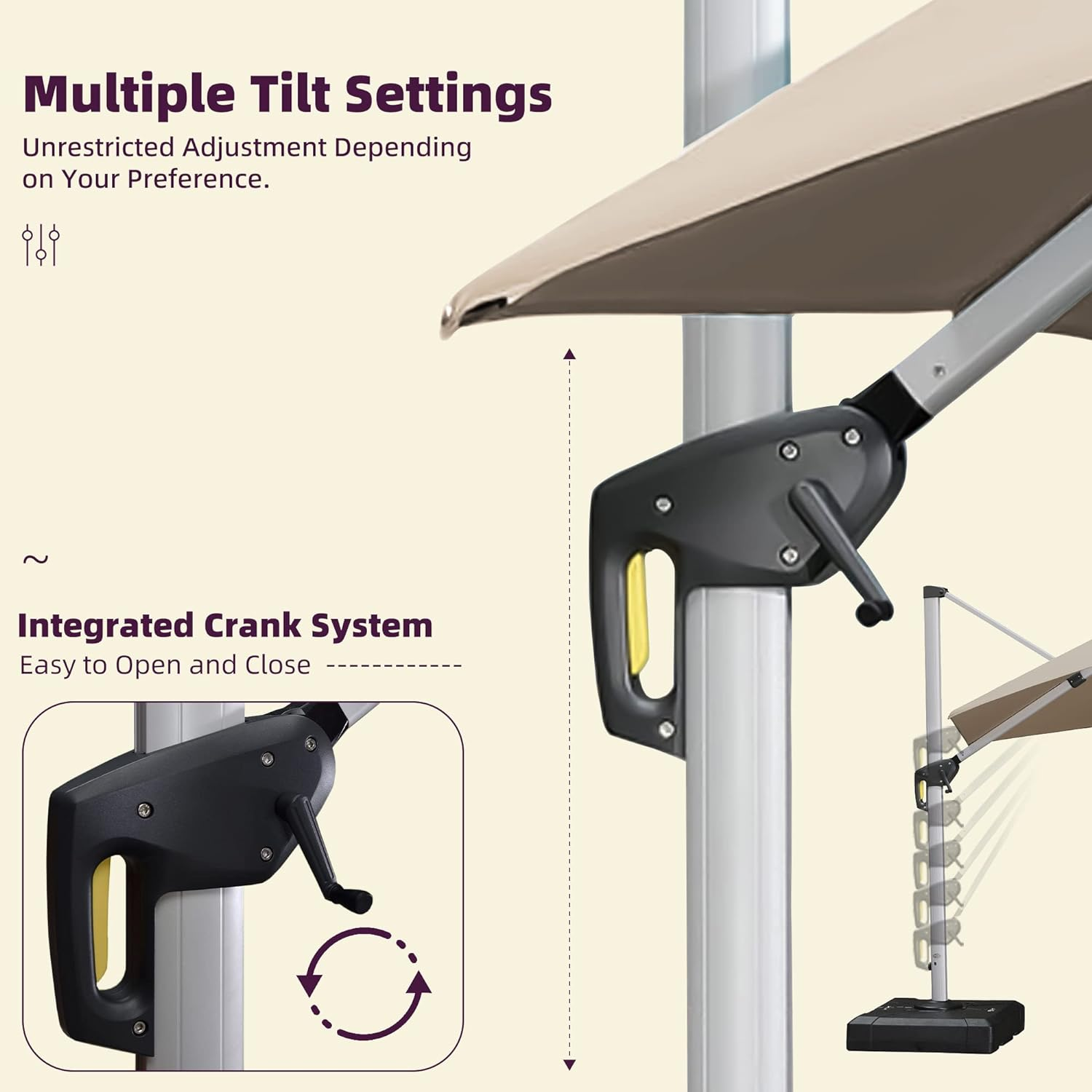 14pieds Solar-powered LED parasol