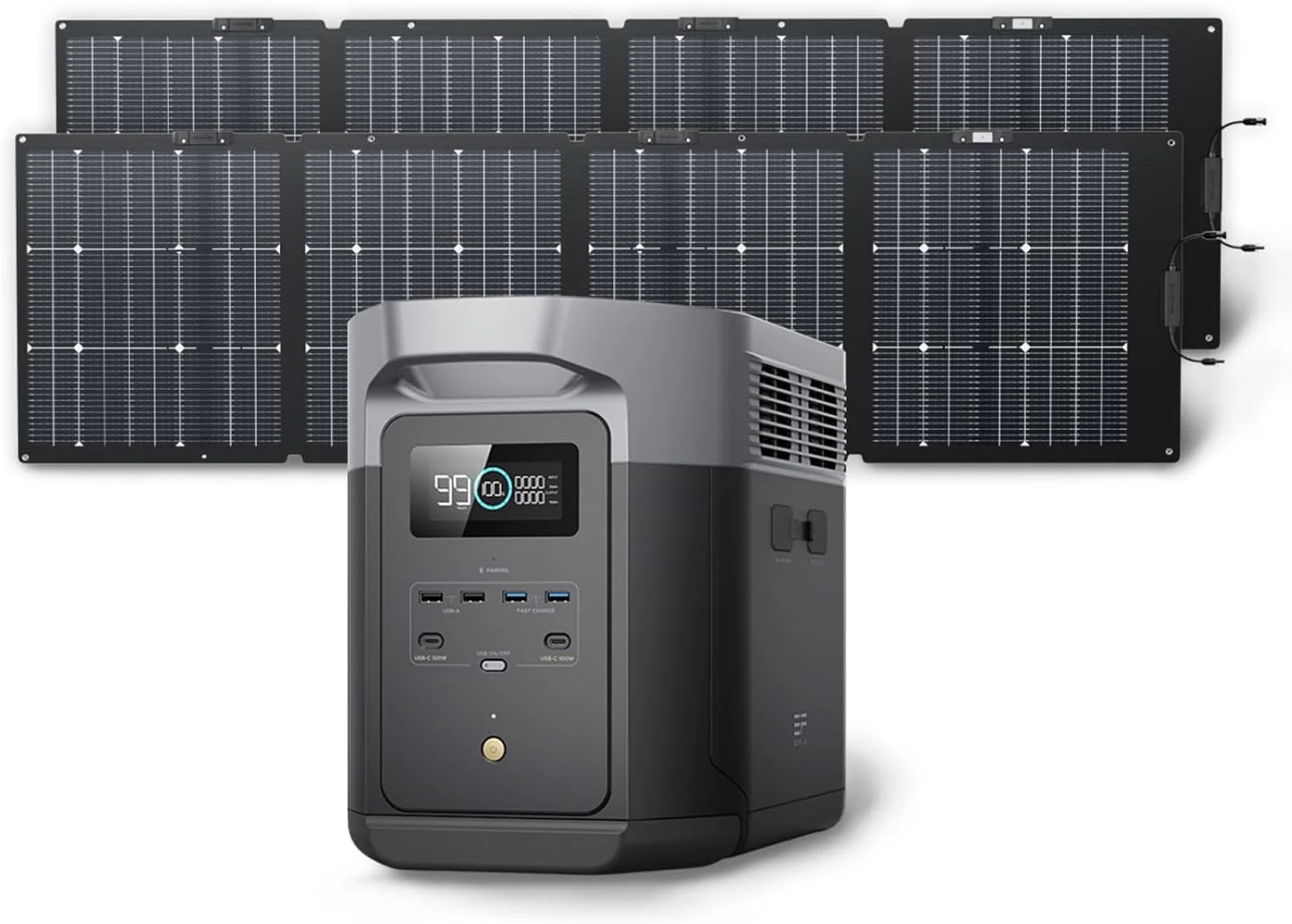 EF ECOFLOW Portable Power Station DELTA 3 MAX with 220W Solar Panel, 3400W X-Boost Output, Ultra-Fast 0-80% Charging in 1.13 Hr, Home Backup & RV Camping