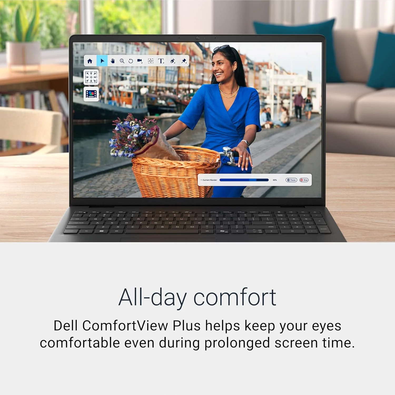 Dell 16 Laptop DC16250-16.0-inch 16:10 FHD+ Touch Display, Intel Core 7 150U, 16GB DDR5 RAM, 1TB SSD, Intel Graphics, Windows 11 Home, 1 Year Basic Onsite Service - Carbon Black