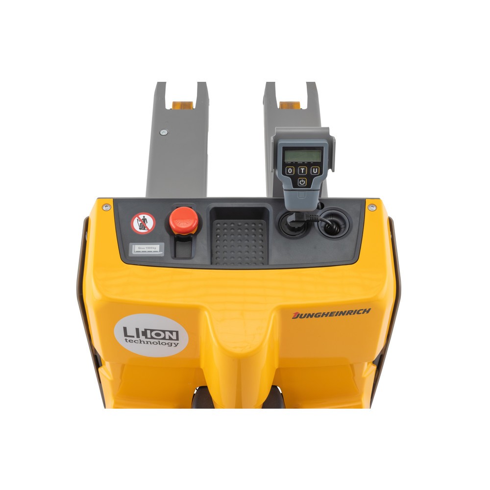 Jungheinrich EJE M13 electric pallet truck with scales, capacity 1,300 kg, lithium-ion