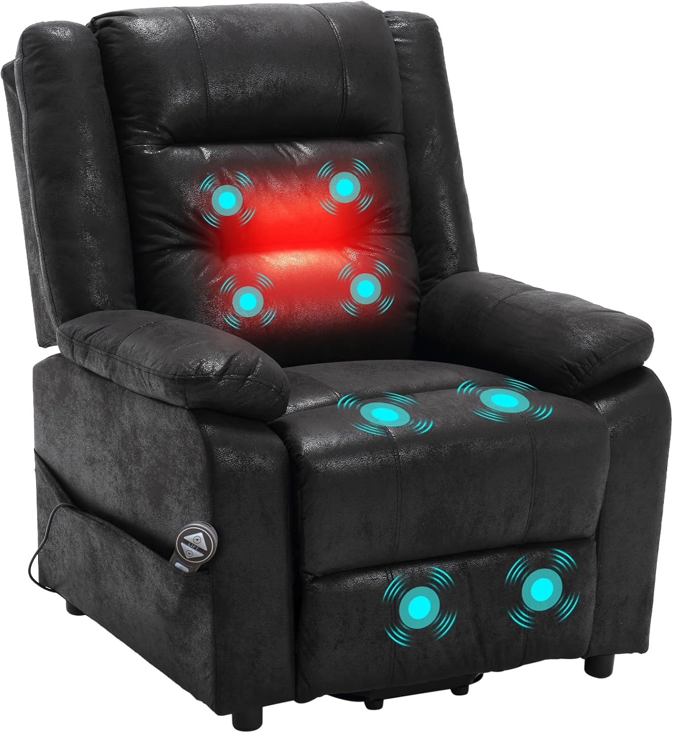 Electric TV chair with standing assistance, massage chair with heating function, adjustable remote control with lying function, sleep function and foot, weighing 220 kilograms, brown suede