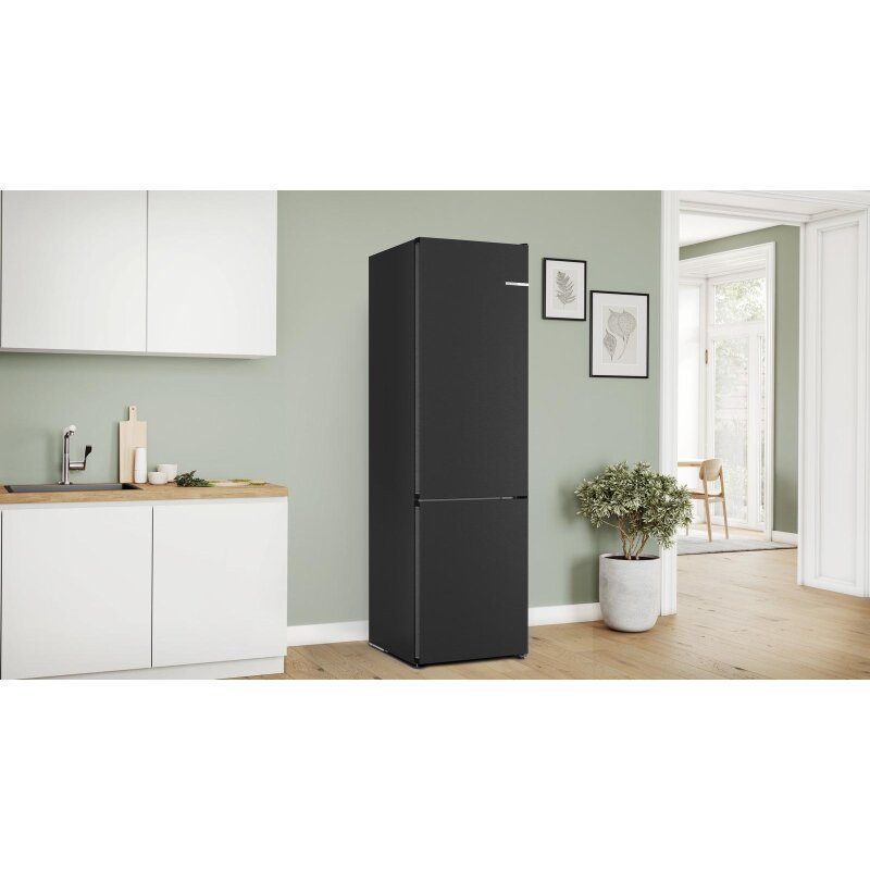 Bosch KGN27NBFAG Serie 2 Freestanding Fridge Freezer with NoFrost, MultiBox XXL, LED Lights, 182.4 x 55cm, Black Energy Class F