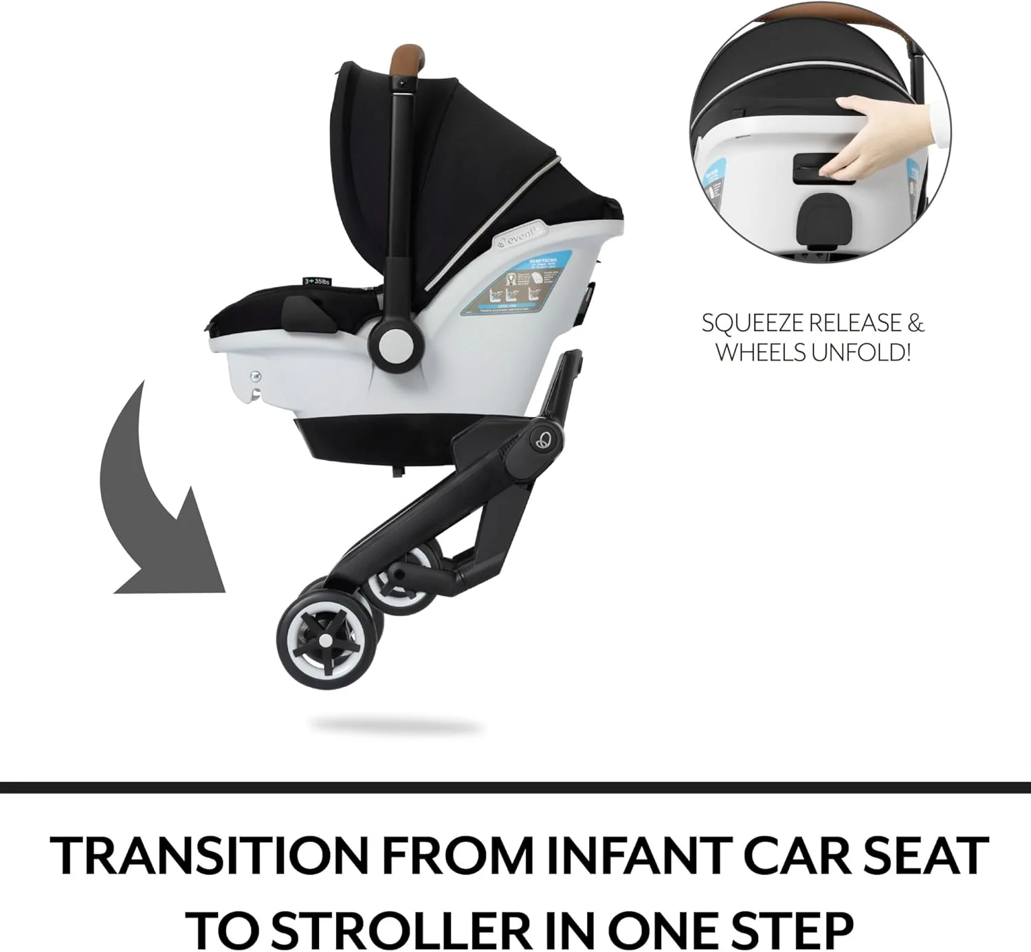 Gold Shyft DualRide with Carryall Storage Infant Car Seat and Stroller Combo (Onyx Black)