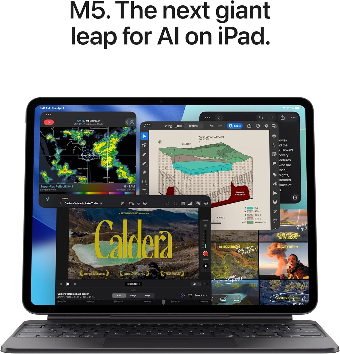 Apple iPad Pro 11-inch (M5): Ultra Retina XDR Display - Nano-Texture Glass, 1TB, 12MP Front/Back Camera, LiDAR Scanner, Wi-Fi 7 with Apple N1 + 5G Cellular with C1X chip, Face ID — Space Black