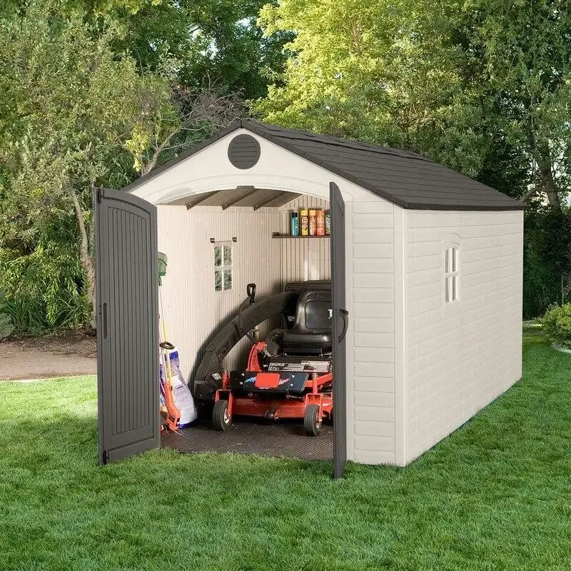 8' wide x 15' deep plastic storage shed