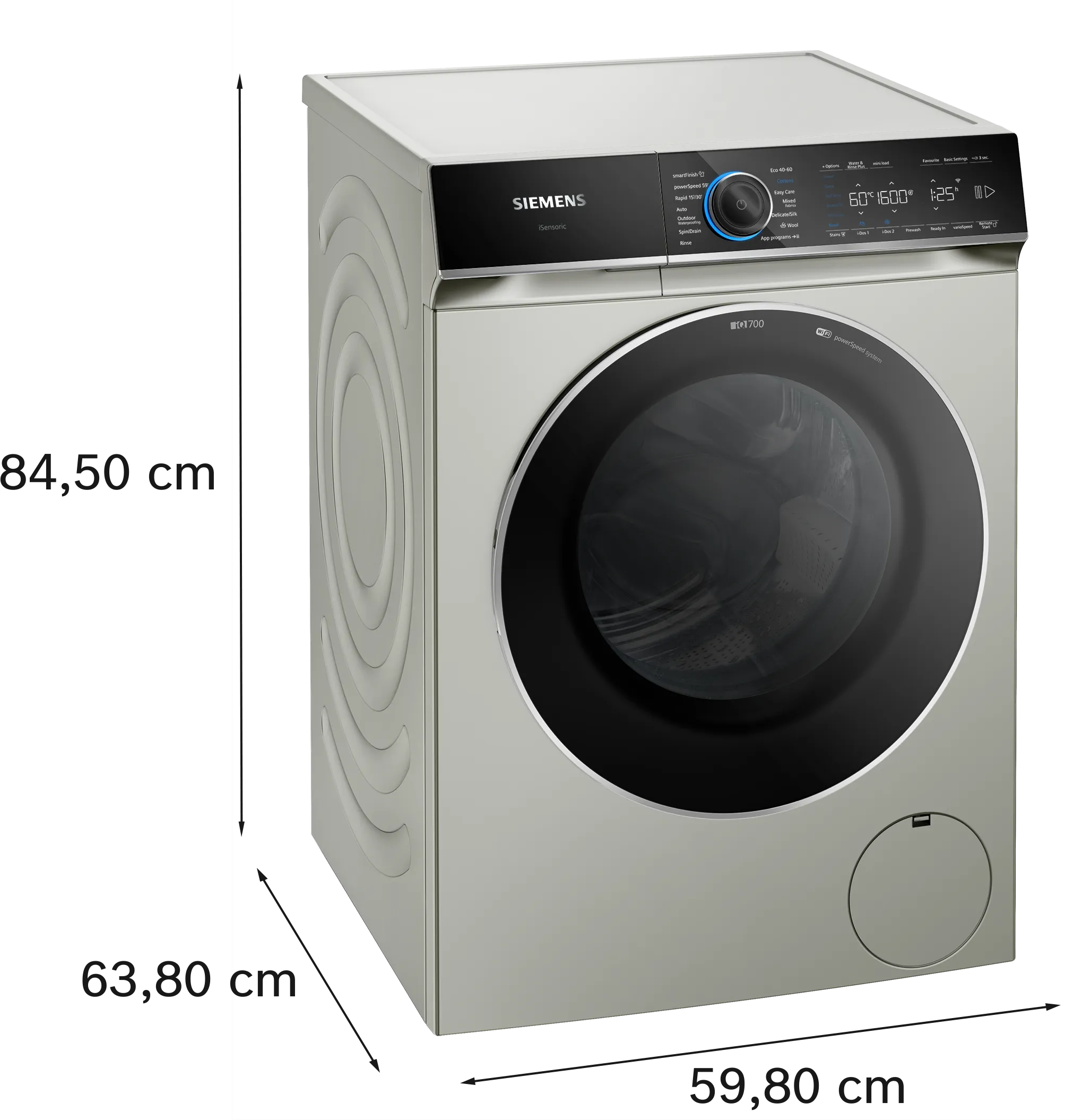 SIEMENS WG56B2ATGB IQ700 Washing machine, front loader 10 kg , Silver inox