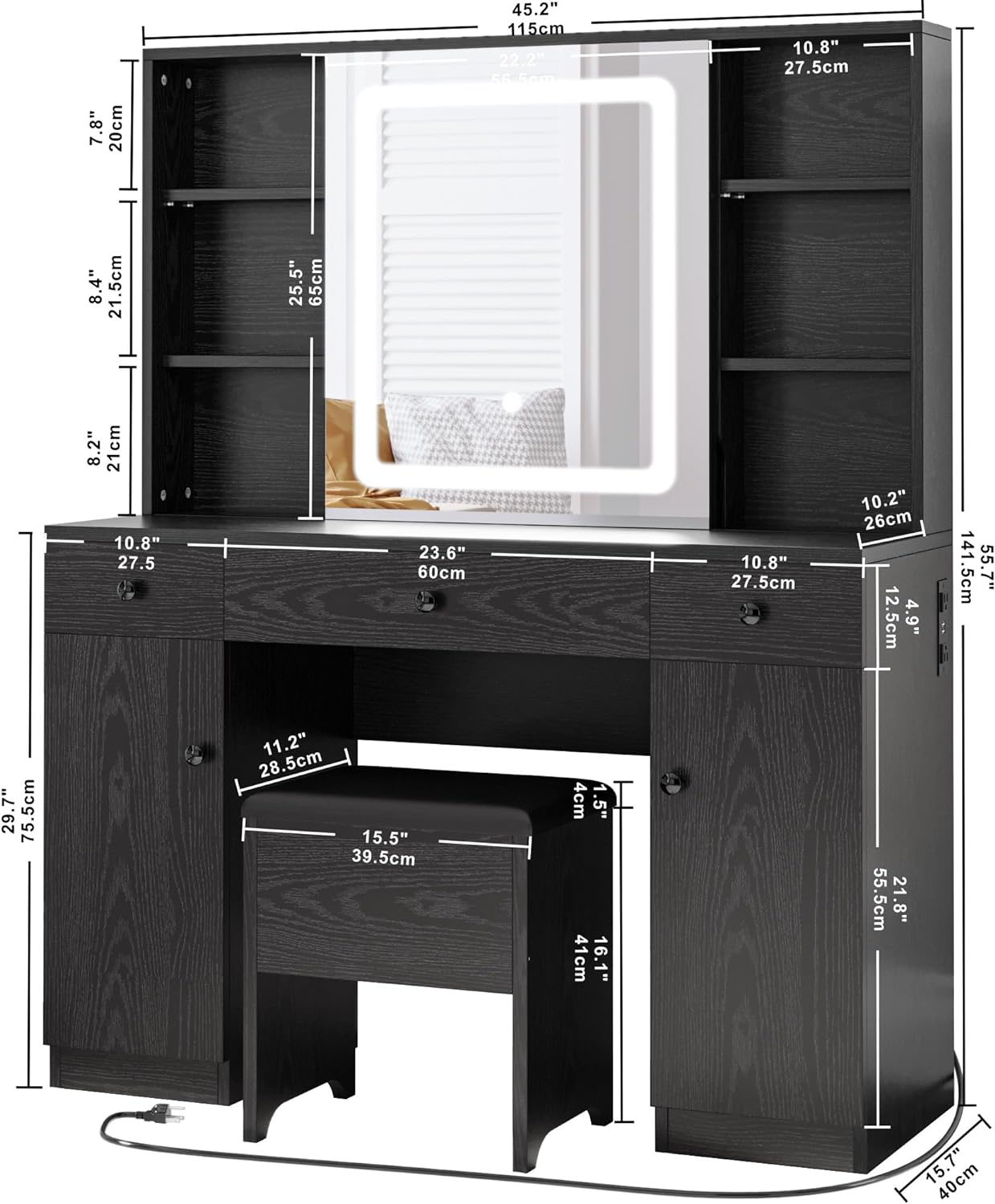 Multifunctional Vanity Mirror dressing table