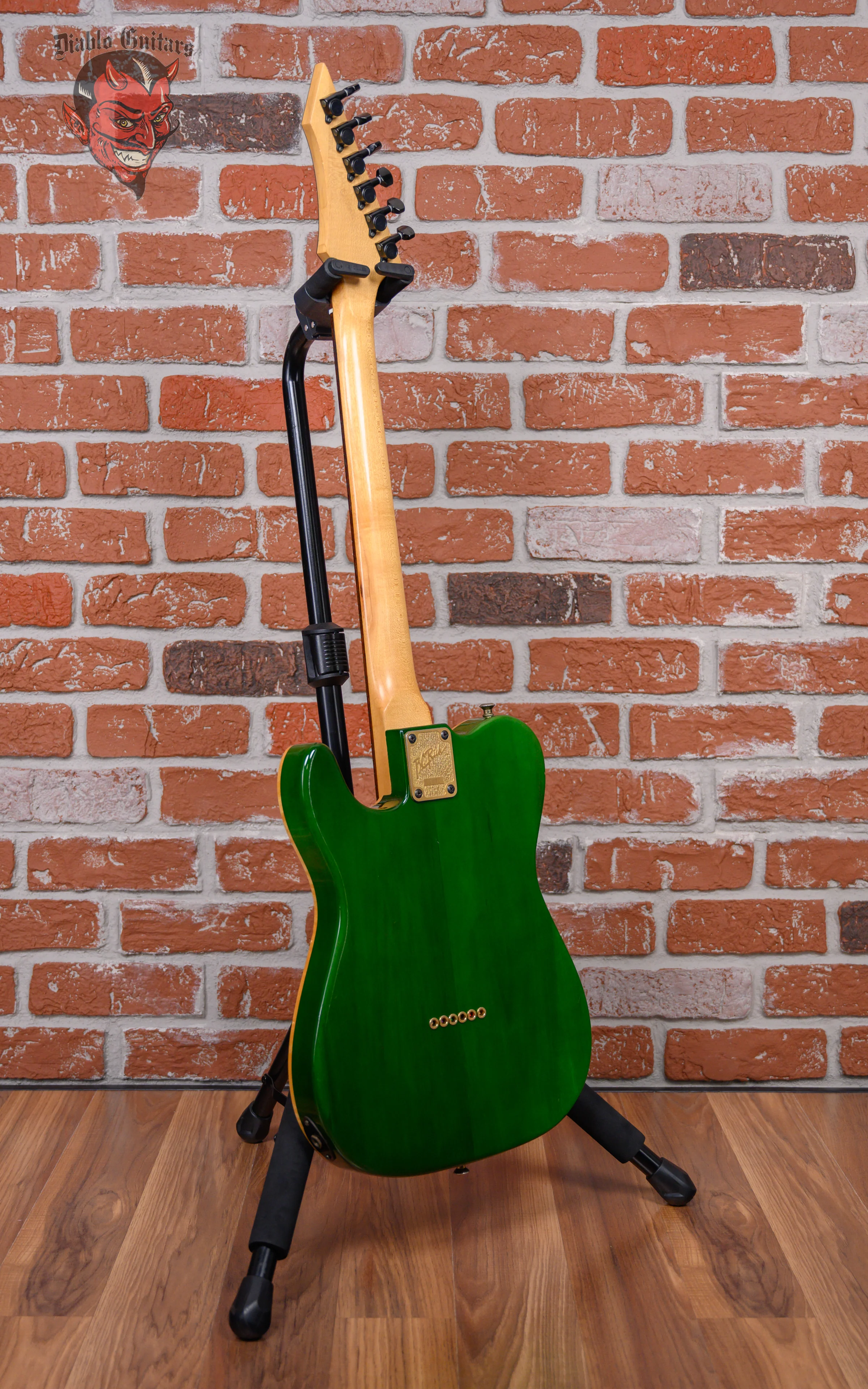 B.C. Rich USA Custom Shop Telecaster One-Off Birdseye Maple Top Transparent Green 1990 w/OHSC
