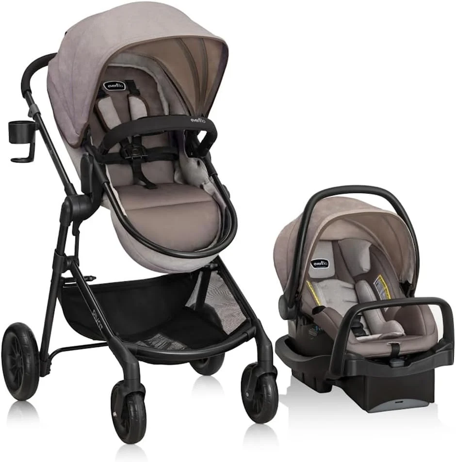Evenflo Pivot Modular Travel System with LiteMax Infant Car Seat - Desert Tan