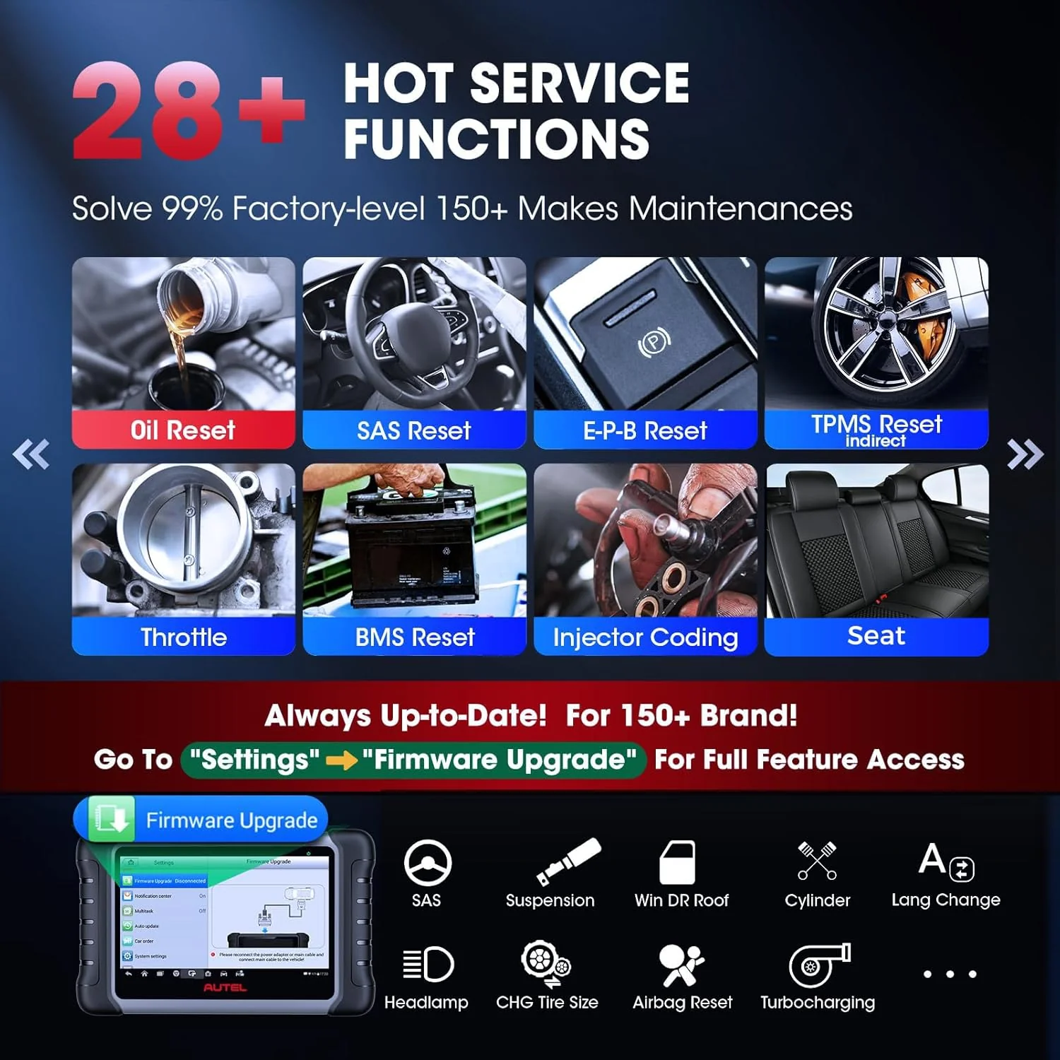 Autel Scanner MaxiCOM MK808S: 2025 Bidirectional Tool as MK808BT Pro MX808S M808Z, Work as MaxiCheck MX900 MK900BT, 28+ Service, Active Test, All System Diagnose, Injector C0ding, FCA Autoauth OS 11