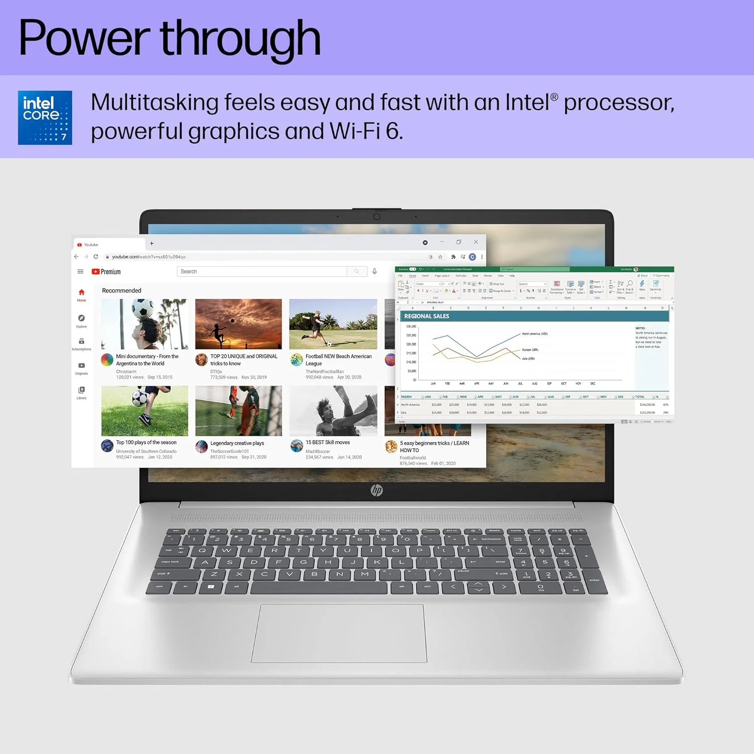 HP 17 inch Touchscreen Laptop Computer Business, MS Office, 17.3