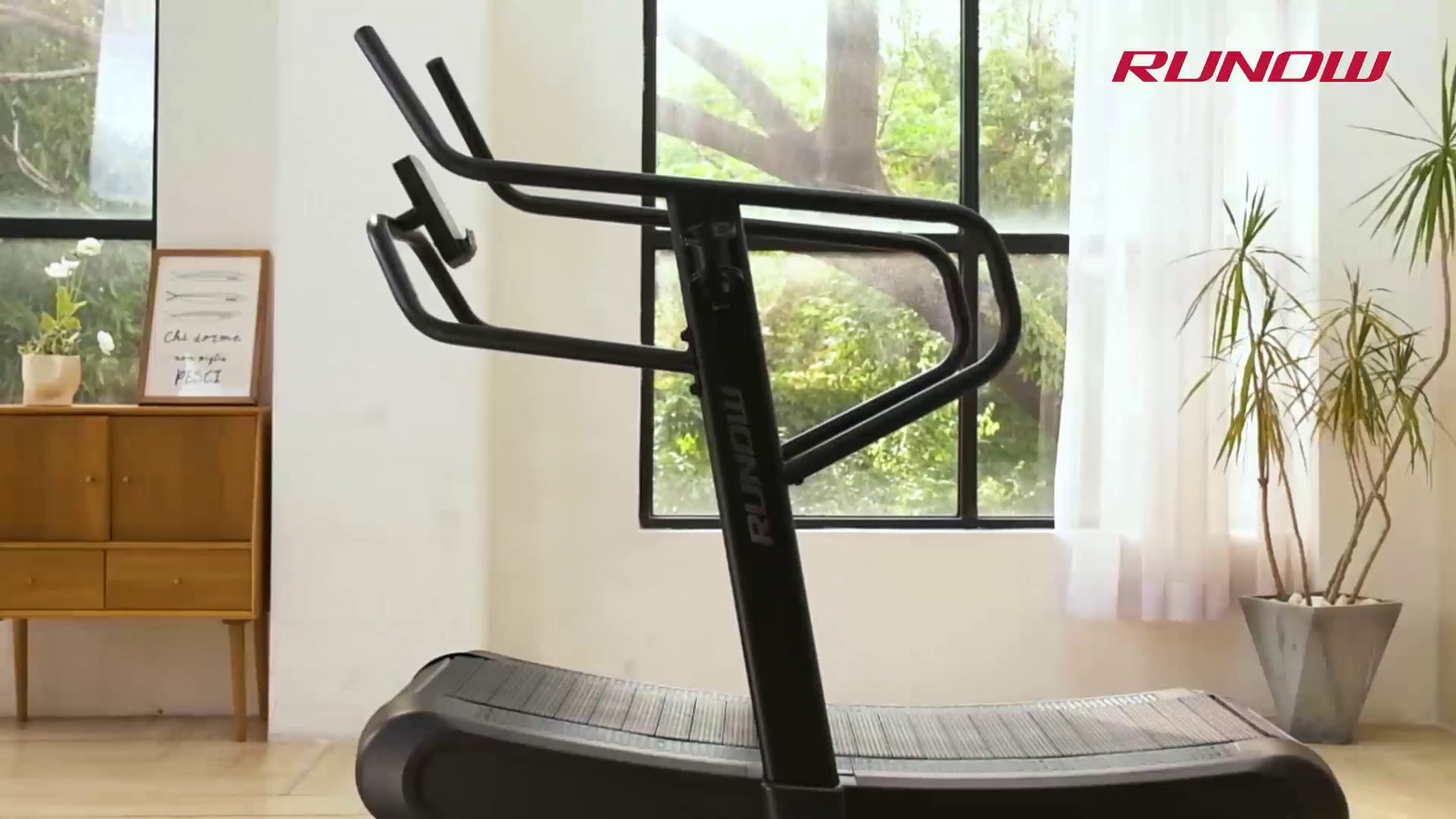 RUNOW Curved Treadmill, Non-Electric Motorized Treadmill for Commercial & Home Running Machine with Customization & Resistance Adjustment