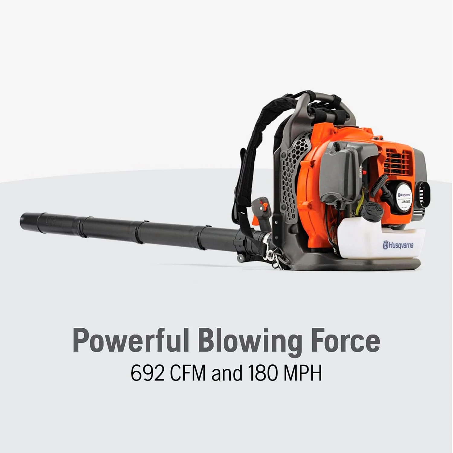 Husqvarna 350BT Gas Leaf Blower, 50.2-cc 2.1-HP 2-Cycle Backpack Leaf Blower with 692-CFM, 180-MPH, 21-N Powerful Clearing Performance and Ergonomic Harness System, Gifts for dad