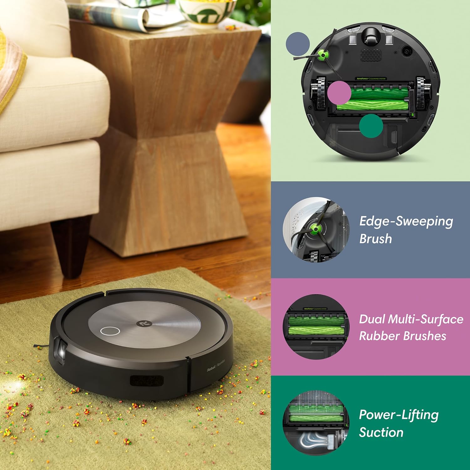 iRobot® Roomba® j7+ Wi-Fi enabled robot vacuum cleaner with automatic suction station