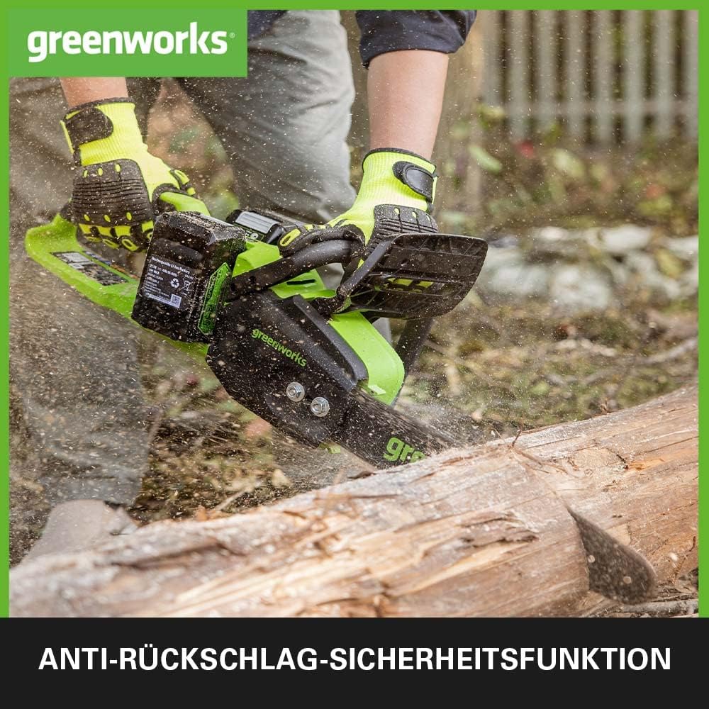 Greenworks 48 V (2 x 24 V) Battery Chainsaw with Brushless Motor   GD24X2CS36K4X
