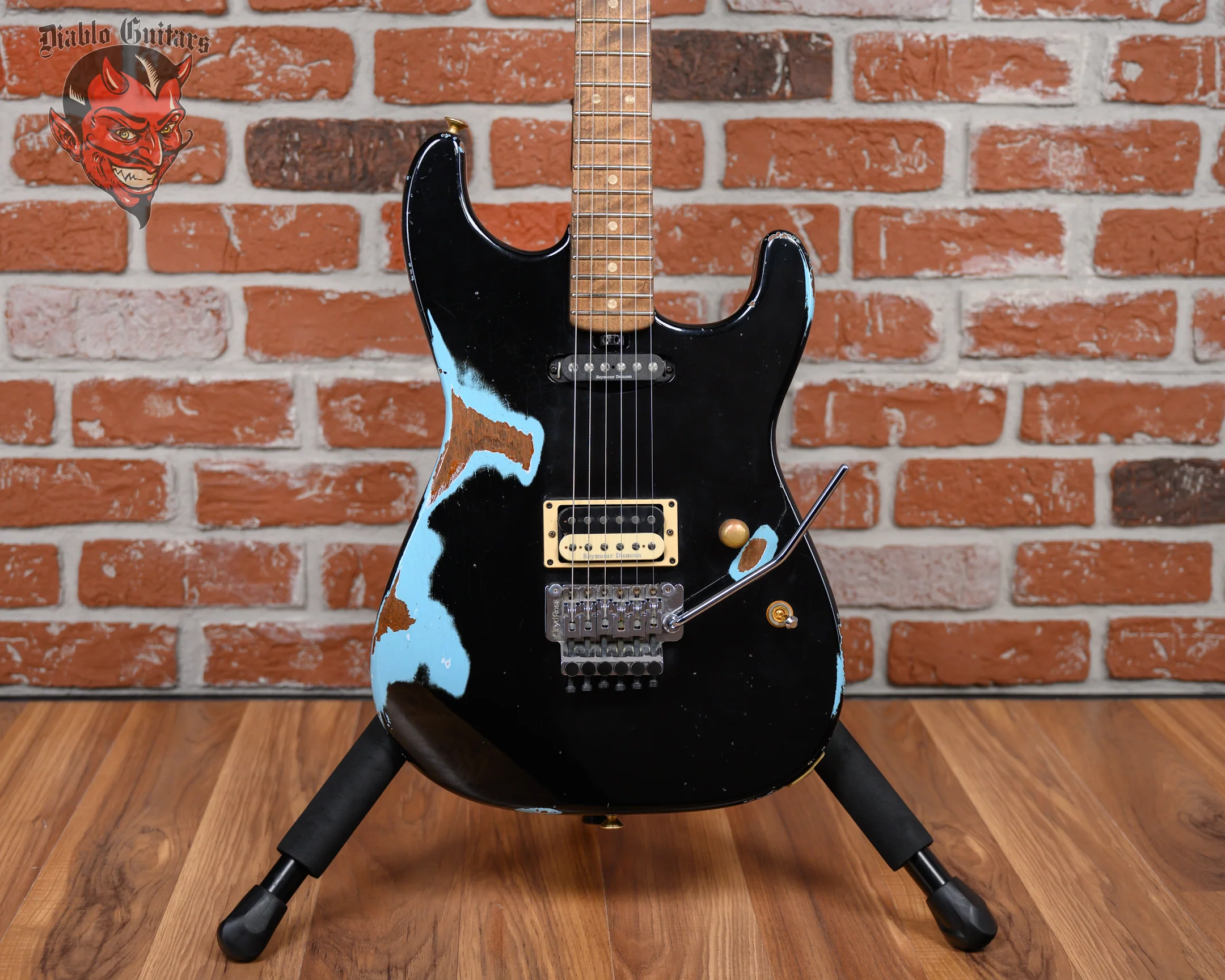 Charvel USA Custom Shop Music Zoo Exclusive Roasted San Dimas HS Master Built By Pasquale Campolattano Aged Black over Daphne Blue Heavy Relic Nitro 2024 w/OHSC