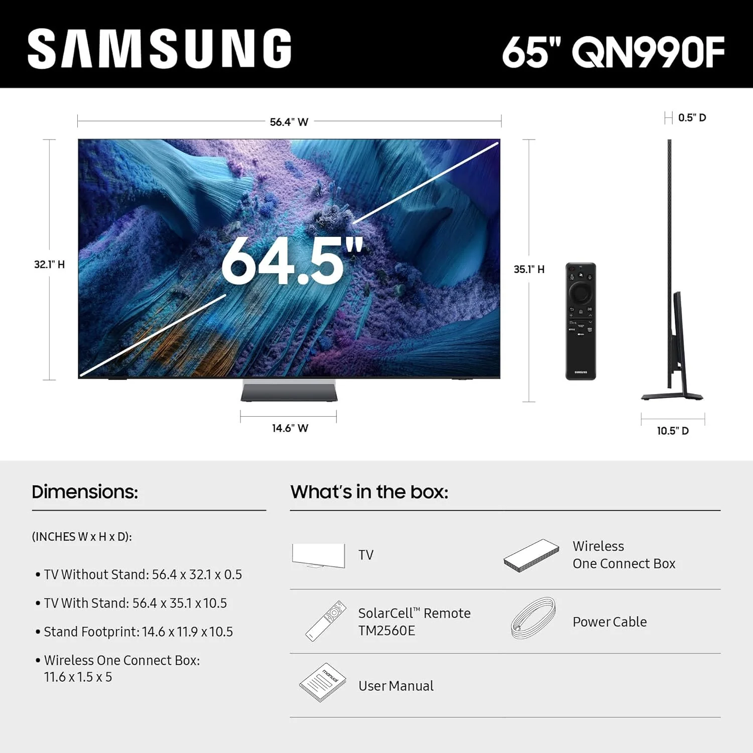 Samsung 65-Inch Class Neo QLED QN990F 8K Mini LED Smart TV (2025 Model) NQ8 AI Gen3 Processor, 8K AI Upscaling Pro, Wireless One Connect, Glare Free, Samsung Vision AI, Alexa Built-in