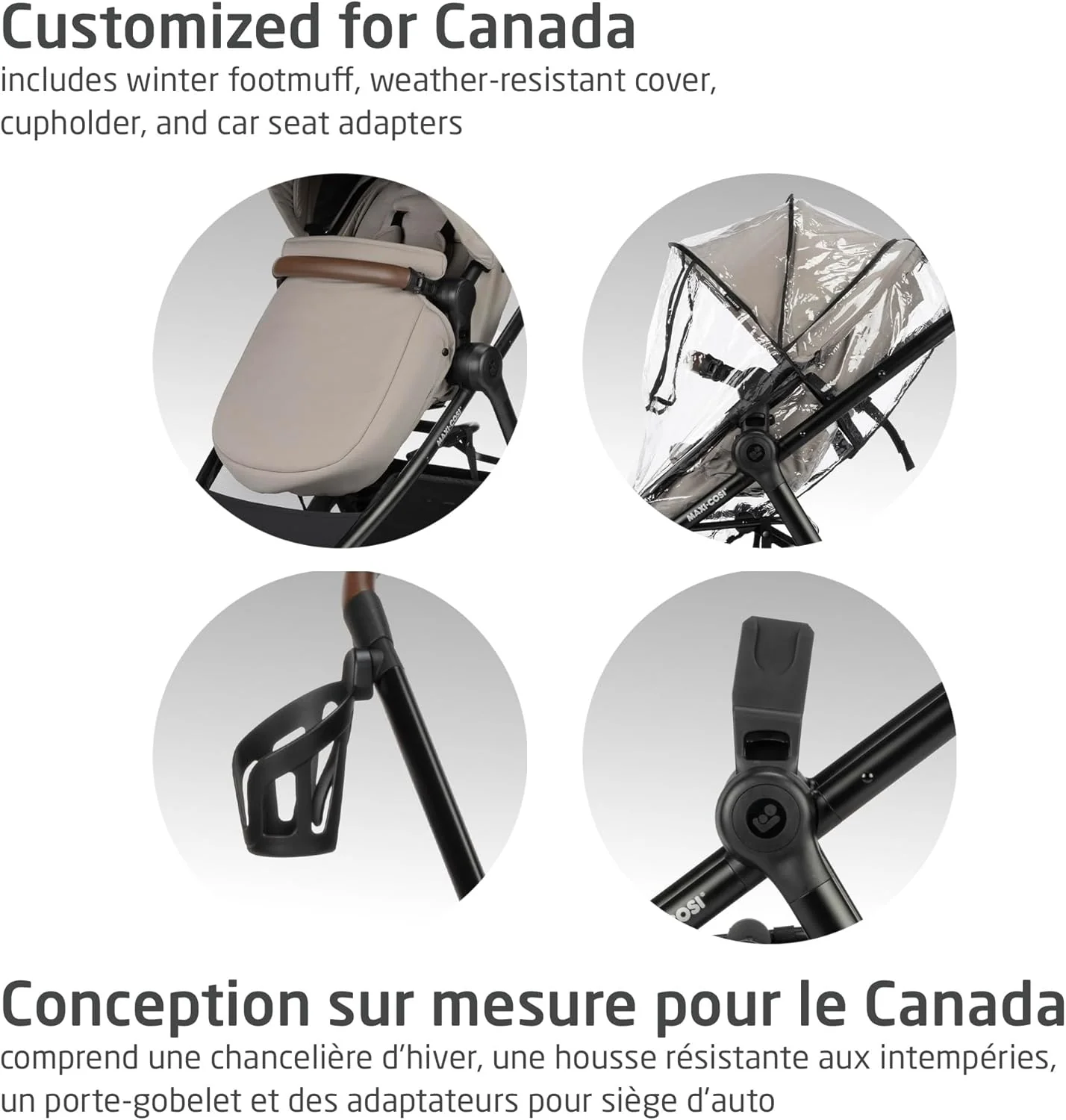 Maxi-Cosi New Generation Zelia Luxe 5-in-1 Modular Travel System, Carriage Mode, Reversible Toddler Seat, Mico Infant Car Seat (included), Enhanced All-Terrain Wheels, Use from Birth – New Hope Tan