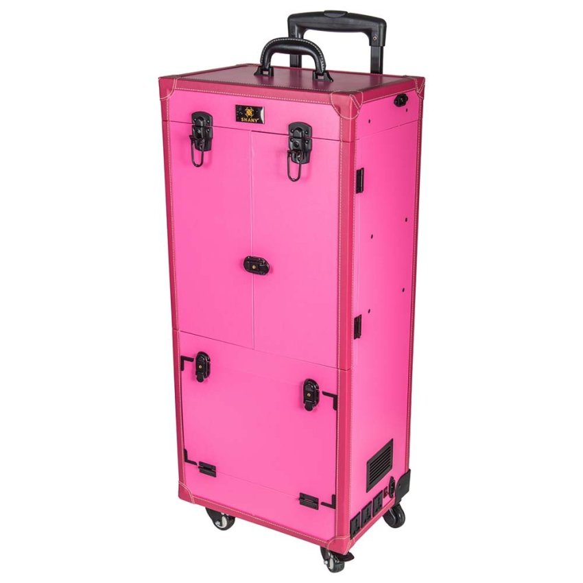 Makeup Artists Multifunction lighted Cosmetics Rolling Case with Fan