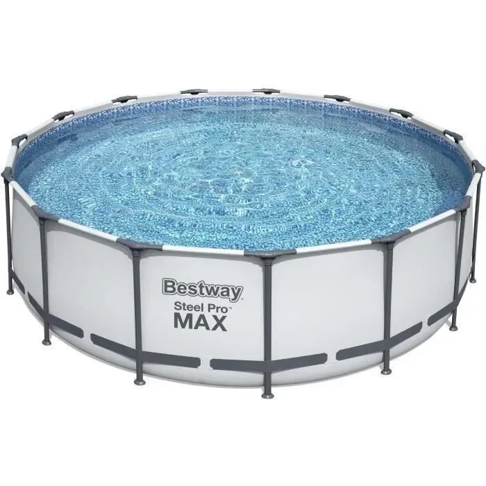Kit Piscine hors sol tubulaire BESTWAY Steel Pro Max - 457 x 122 cm + Lot de 9 Dalles de protection