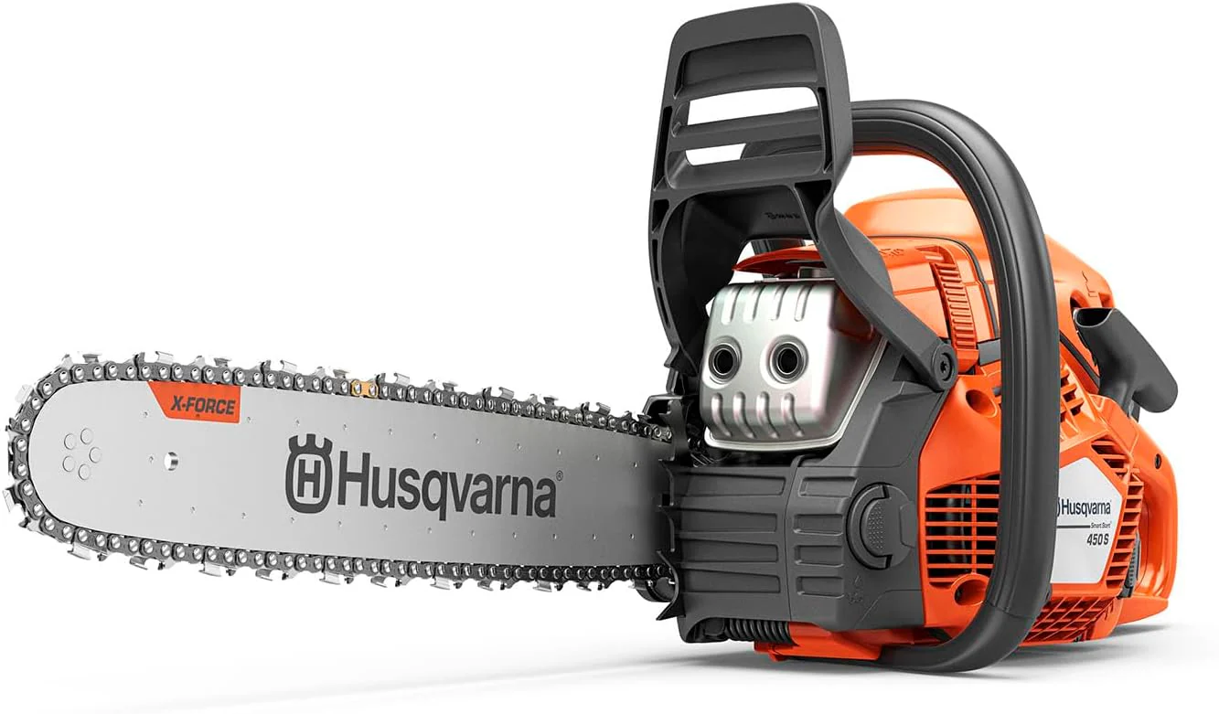 Husqvarna 450 Rancher 20 Inch Gas Chainsaw, 50.2-cc 3.2-HP, 2-Cycle X-Torq Engine, For Tree Pruning, Yard Cleanups and Firewood Cutting