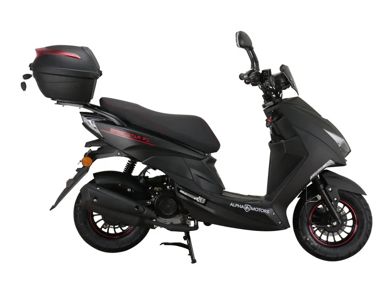 Moped scooter Speedstar FI 50 cc EURO 5 matt black incl. topcase
