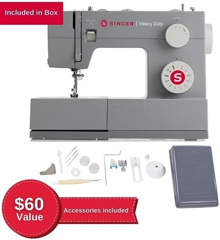 SINGER Heavy Duty 4411 High Speed Sewing Machine with Accessory Kit | Strong Motor With Enhanced Piercing Power, 69 Stitch Applications, Full Metal frame, 4-step Buttonhole & LED Light
