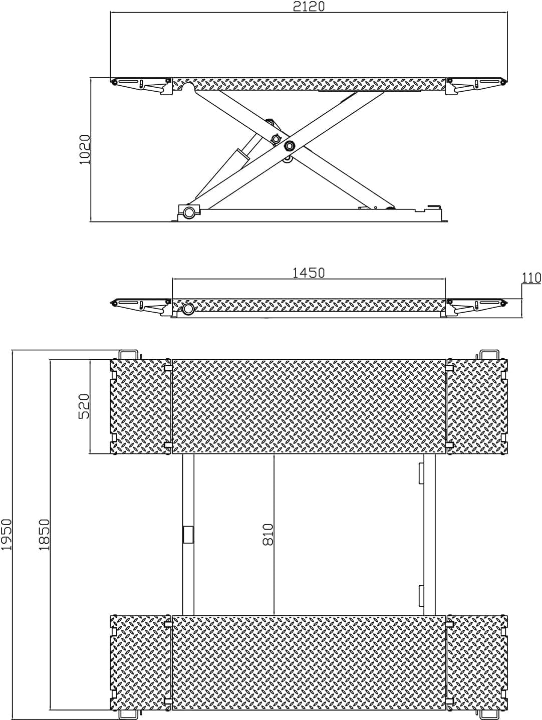 KATOOL 8000lbs Mid Rise Lift Scissor Lift Mid-Rise Electric Release Auto Lift 220V/1PH (X85 220V)