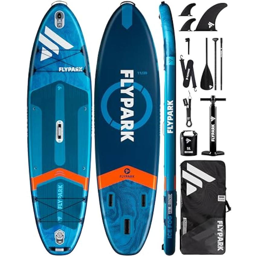 10'8/11'x35'' Fishing&Family Stable Inflatable Paddle Boards, Extra Wide SUP Paddleboard Inflatable, 430lb/3 People, Stand Up Paddle Board for Adults, Camera Mount, Shoulder Strap, Rod Holder