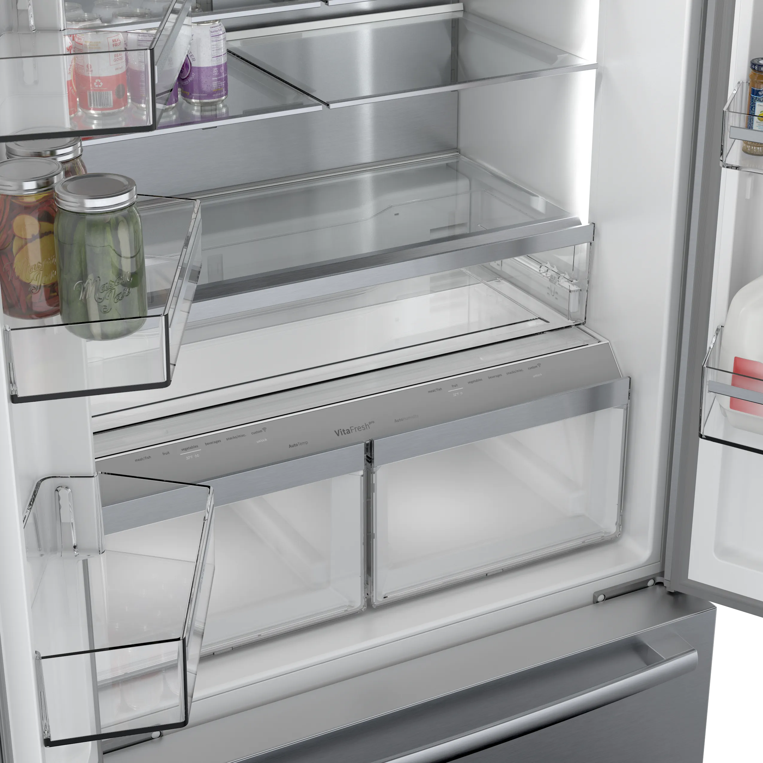 Bosch B36CT80SNS 800 Series French Door Bottom Mount Refrigerator 36'' Stainless steel (with anti-fingerprint)