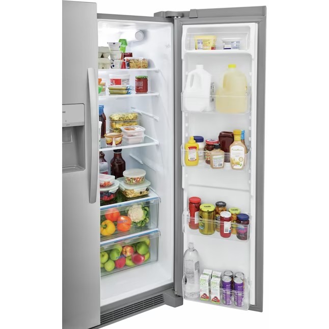 Frigidaire 25.6-cu ft Side-by-Side Refrigerator with Ice Maker (Fingerprint Resistant Stainless Steel) ENERGY STAR