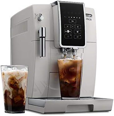 De'Longhi Dinamica Automatic Coffee & Espresso Machine, Iced-Coffee, Burr Grinder (White) (Renewed)