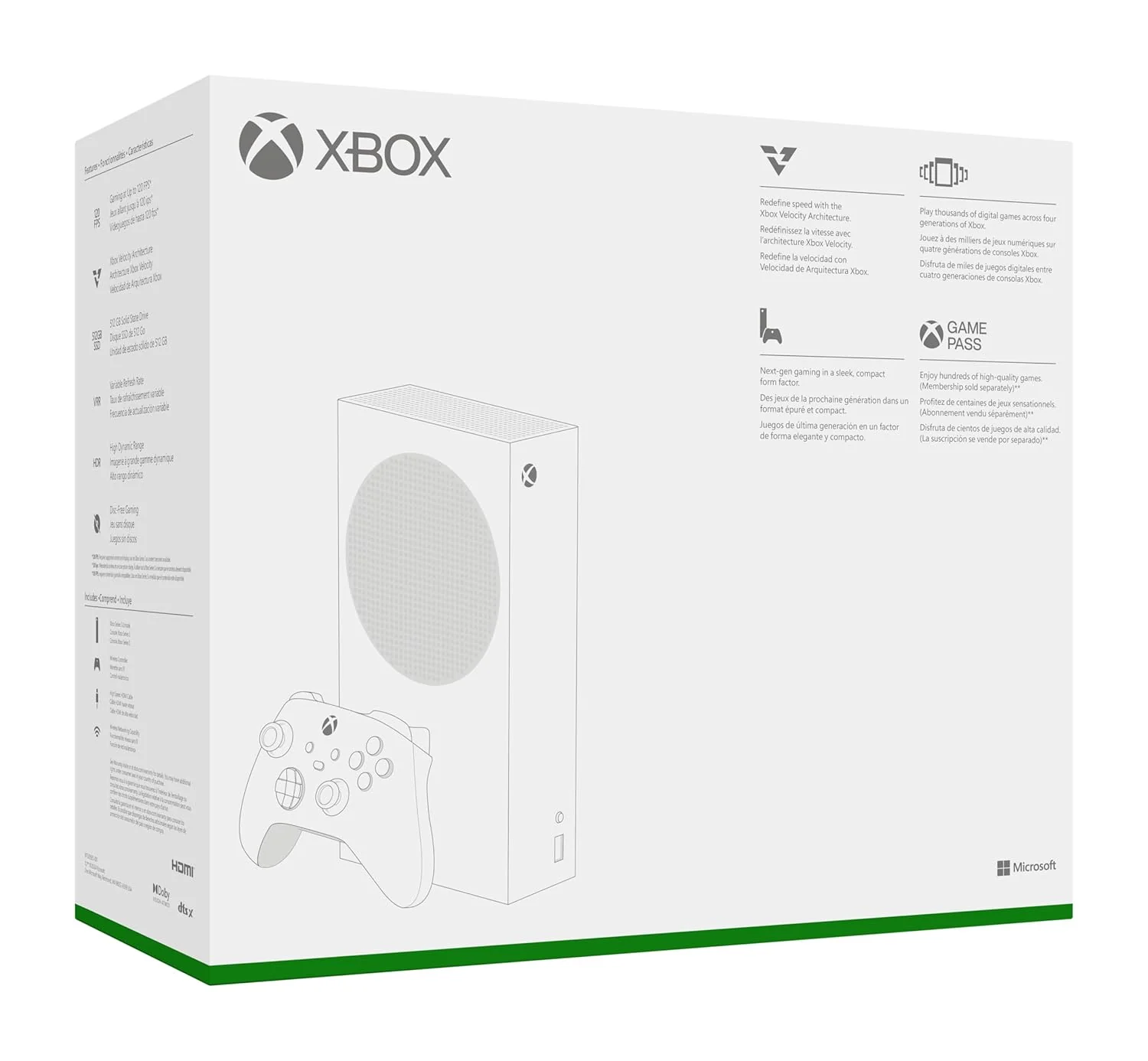 Xbox Series S - All Digital Gaming Console - 512GB SSD - Includes Wireless Controller - 120FPS (Refurbished)